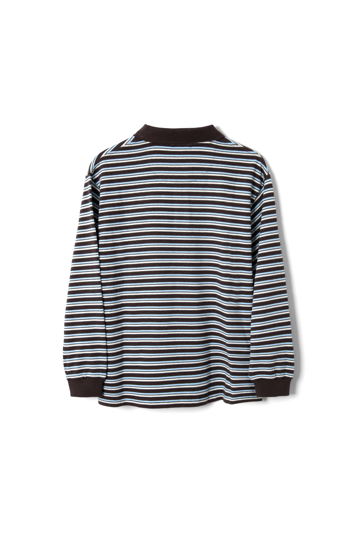 REMIE RUGBY SHIRT - CHOC/BLUE STRIPE
