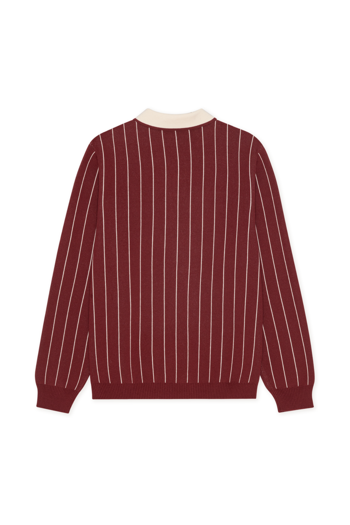 SIGNATURE KNITTED LS POLO - CHOCOLATE TRUFFLE RED