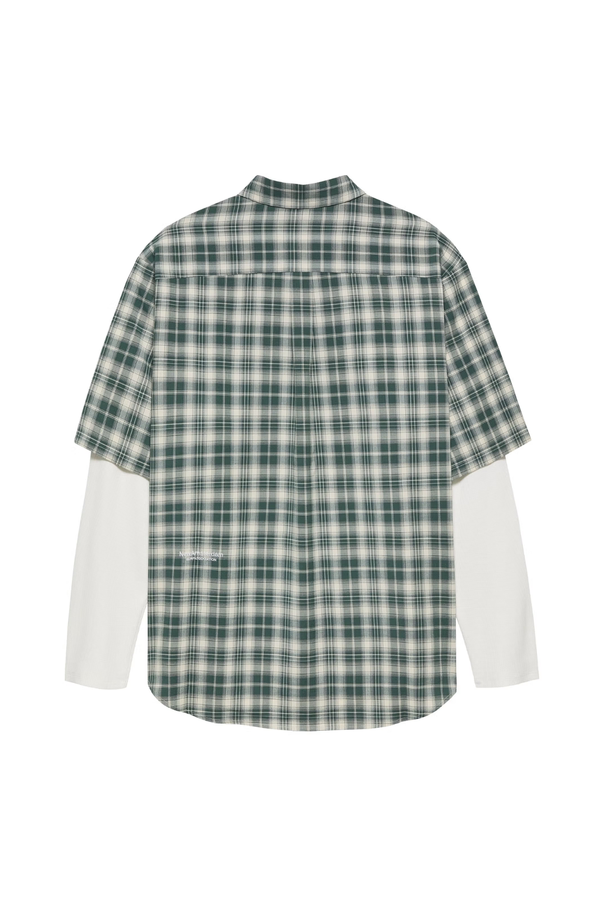 DOUBLE LAYER SHIRT - GREEN/WHITE CHECK