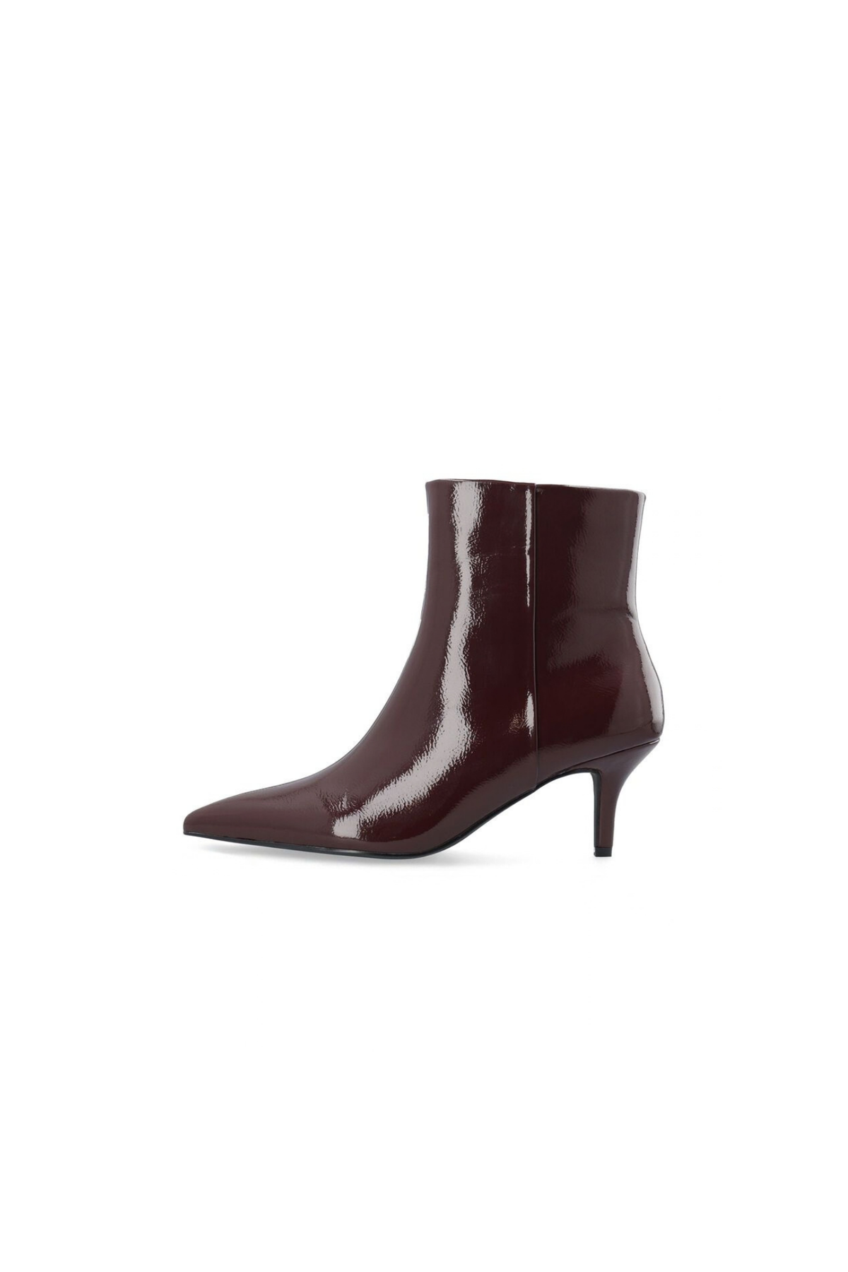 TYRA ANKLE ZIP BOOTS - BURGUNDY PATENT