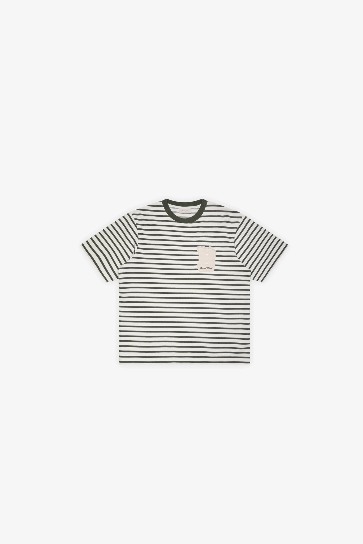 VARSITY STRIPED T-SHIRT - OLIVE GREEN