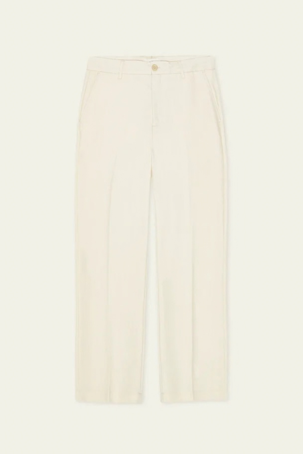 BRUSHED TWILL TAILORED PANTS - IVORY