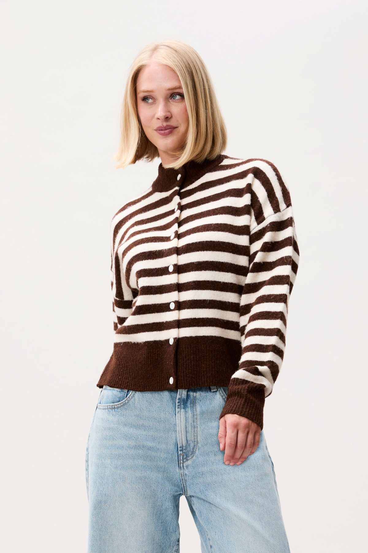 GESTREEPT VEST - BROWNIE