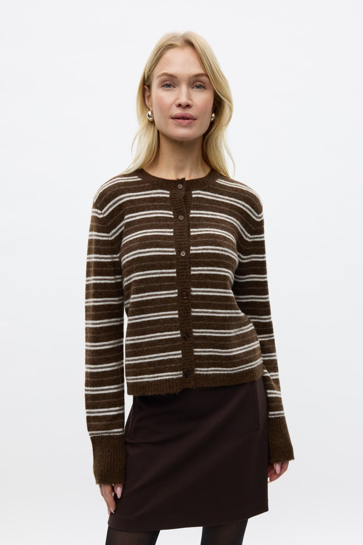 ADA LS CARDIGAN ST - PINE STRIPE