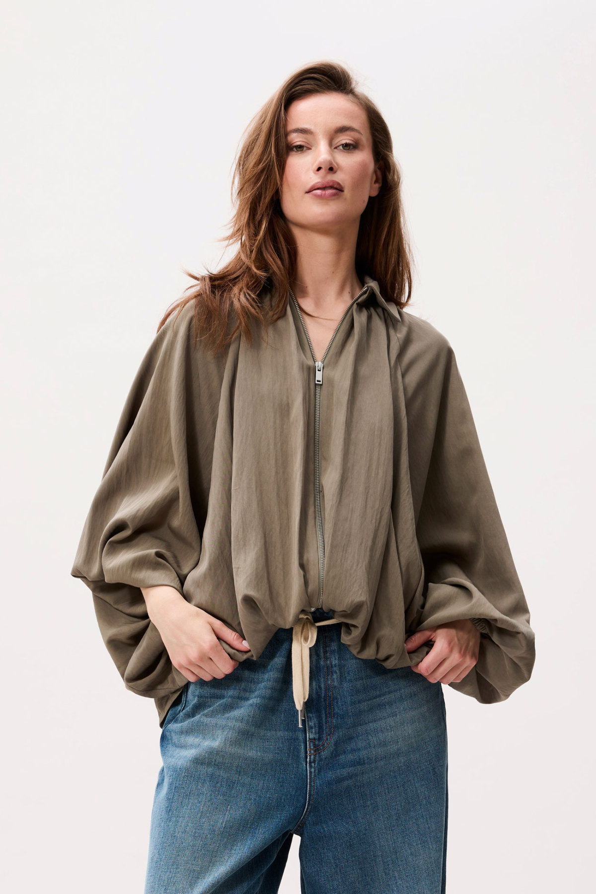 DRAPÉ-BLOUSE - KEVERGROEN