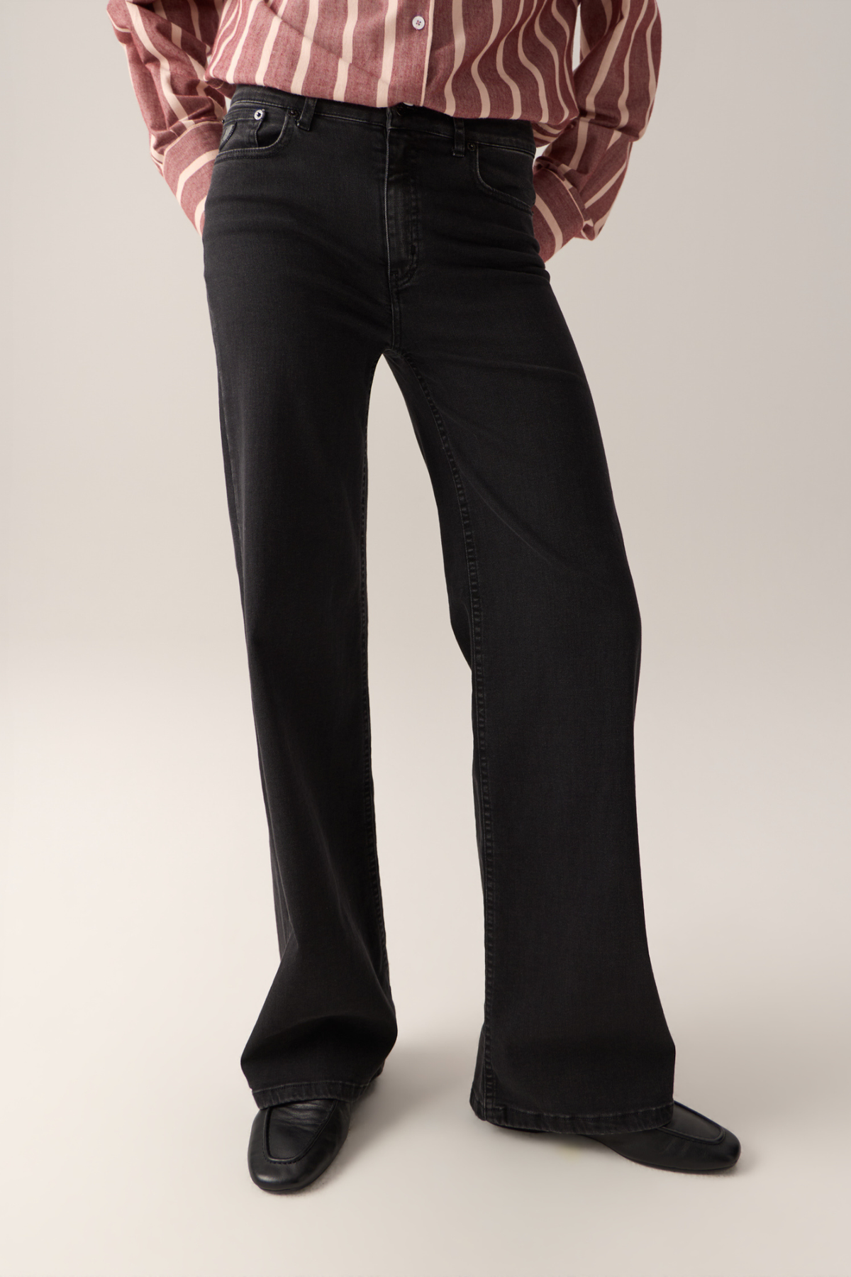 PALAZZO JEANS - BLACK AGED EDGE