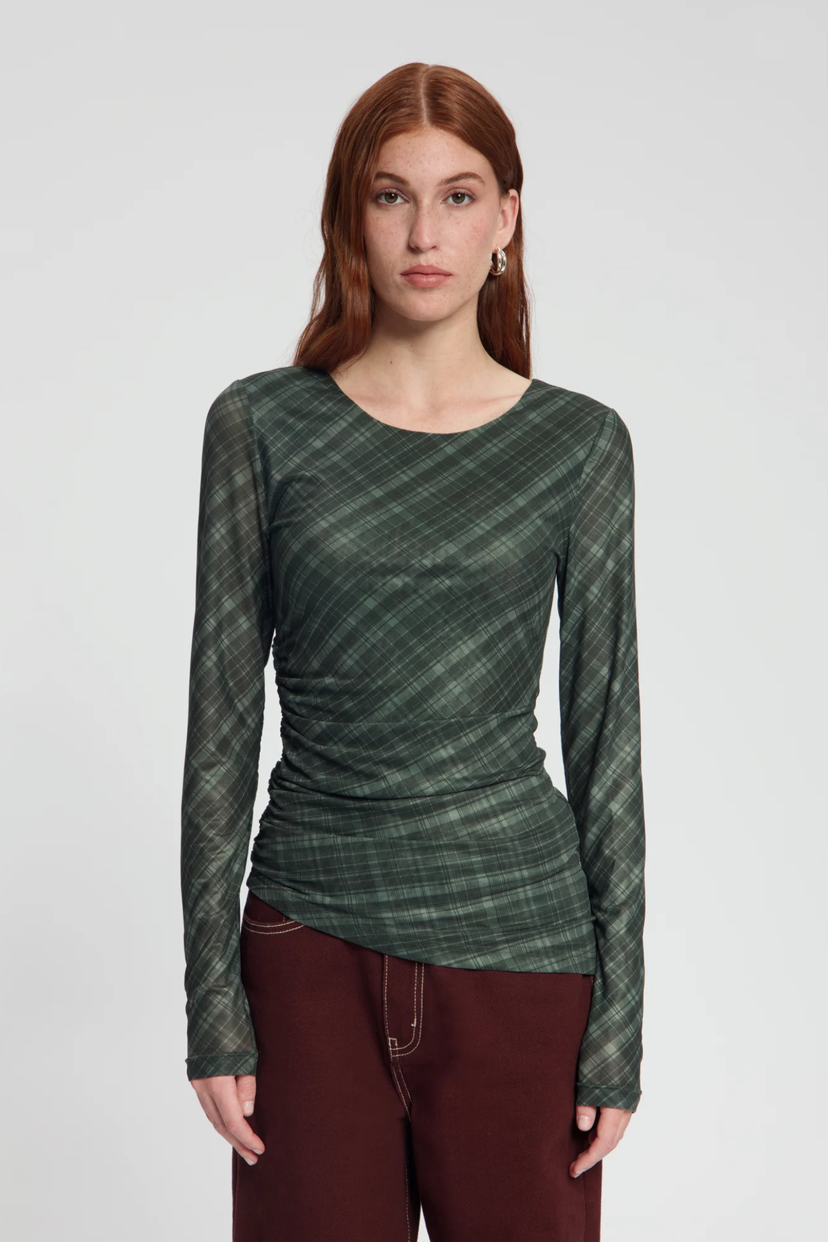 LILA MESH TOP - BLACK CHECKED