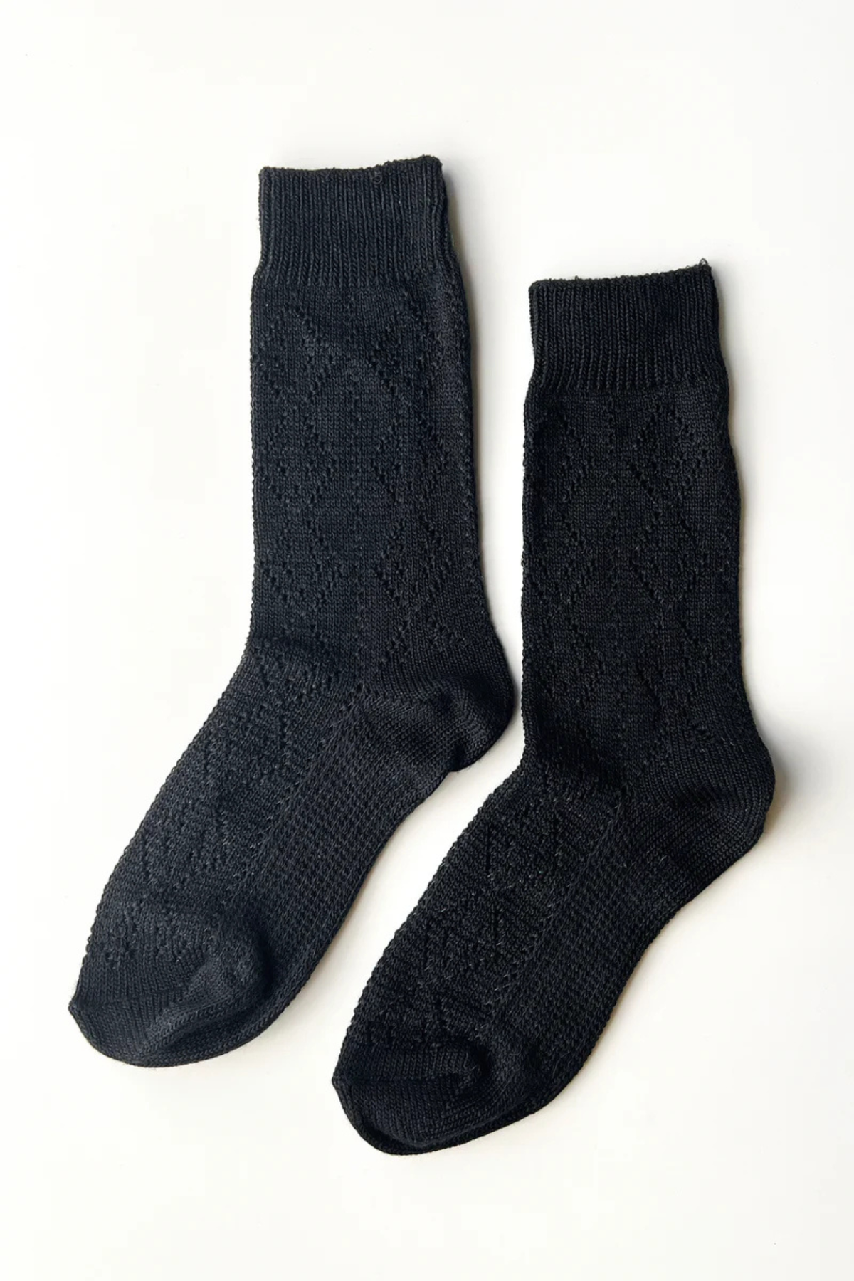 CHAUSSETTES À ŒILLETS EN MODAL - NOIR DE JAIS