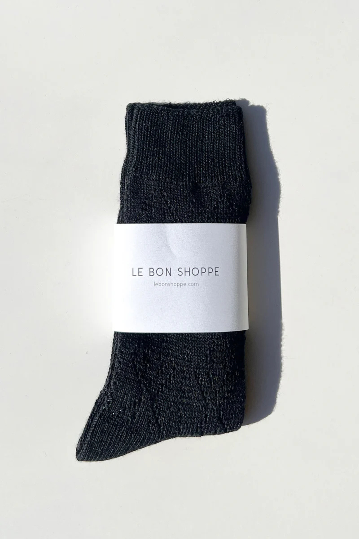 CHAUSSETTES À ŒILLETS EN MODAL - NOIR DE JAIS
