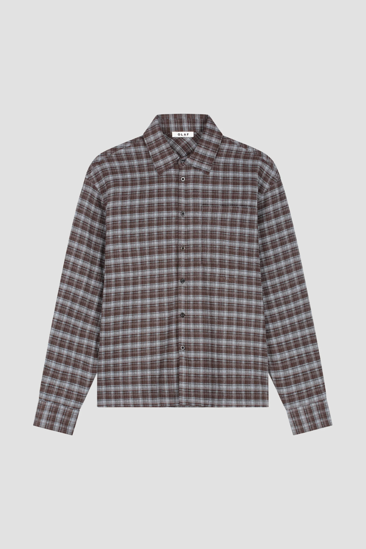 FLANNEL BOXY SHIRT - CHOCOLATE PLUM/WINDSURFER
