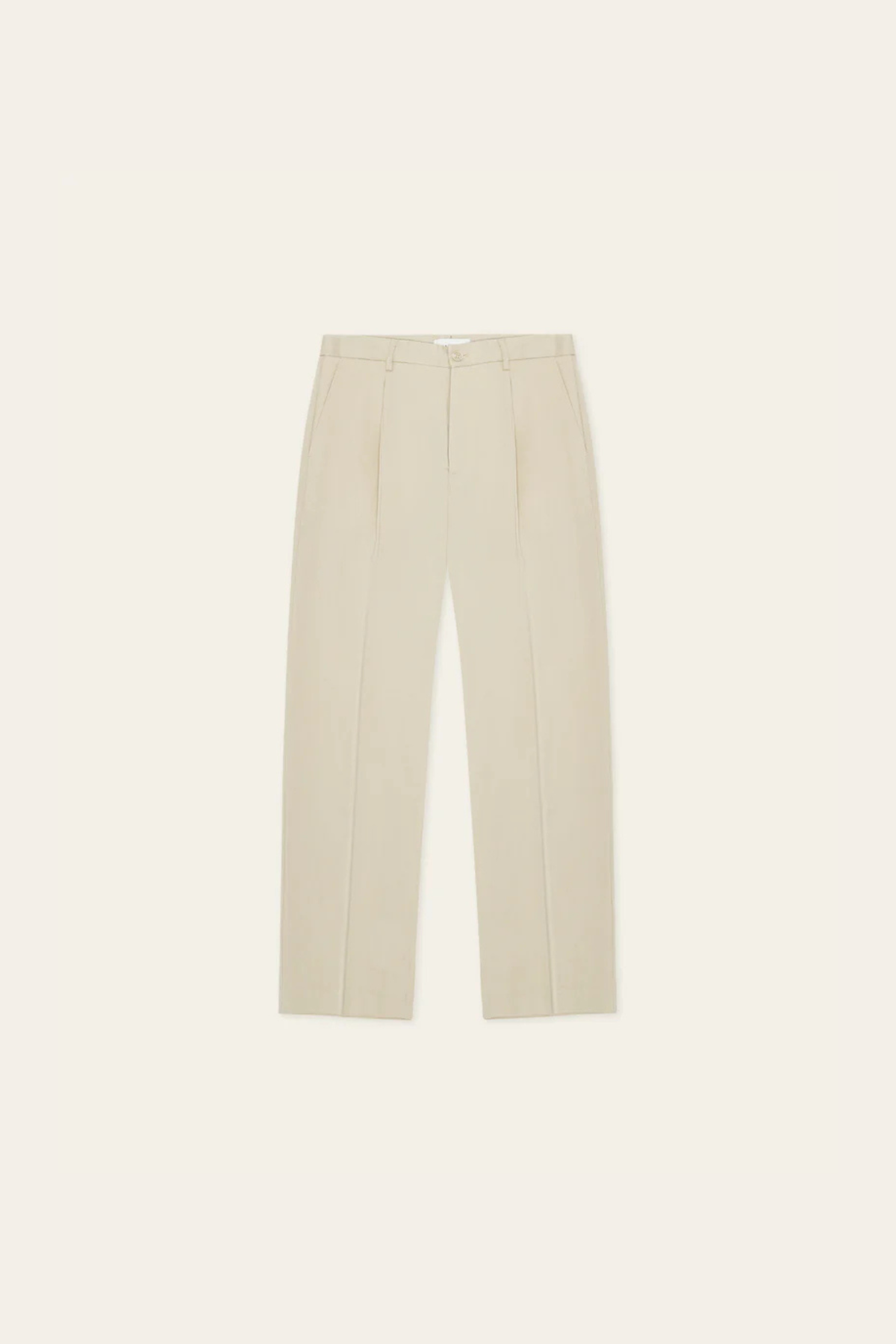 PANTALON DE COSTUME EN SERGÉ À PLIS - SABLE CLAIR