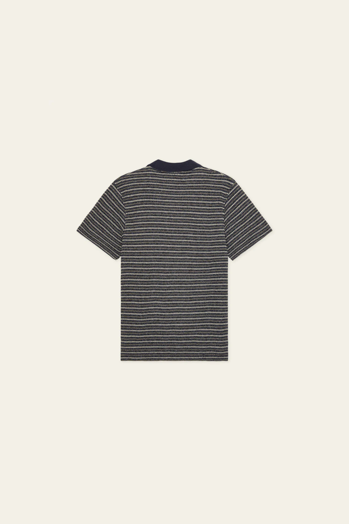 KNITTED STRIPE POLO - DARK BLUE NIGHT