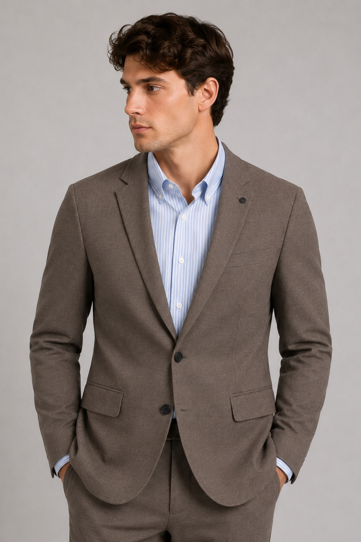 BRENDON JERSEY BLAZER - DARK KHAKI
