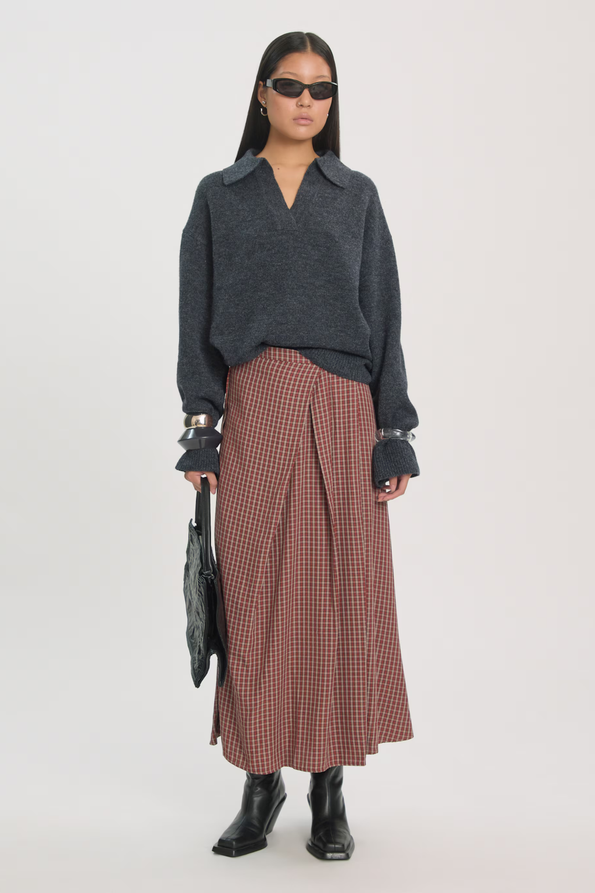 ROHA SKIRT - RED CHECK