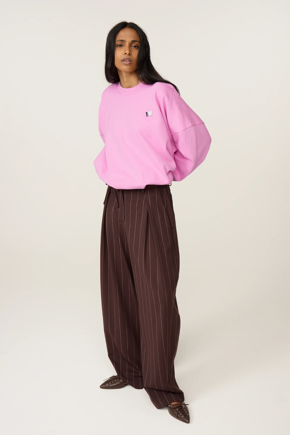 CHARLOT BROEK - BRUIN/ ROZE