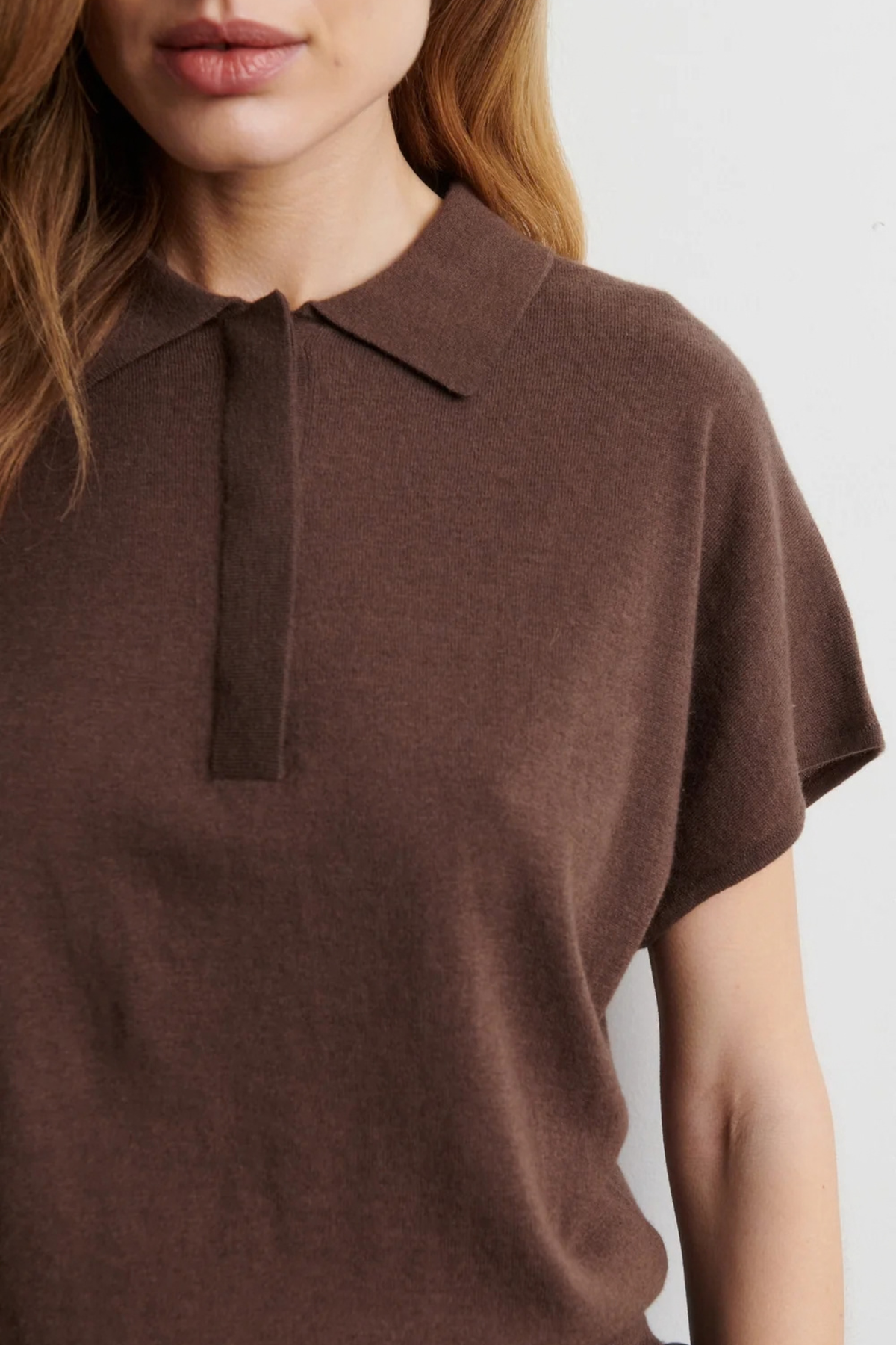 CLARO GEBREIDE POLO MET KORTE MOUWEN - CARAFE