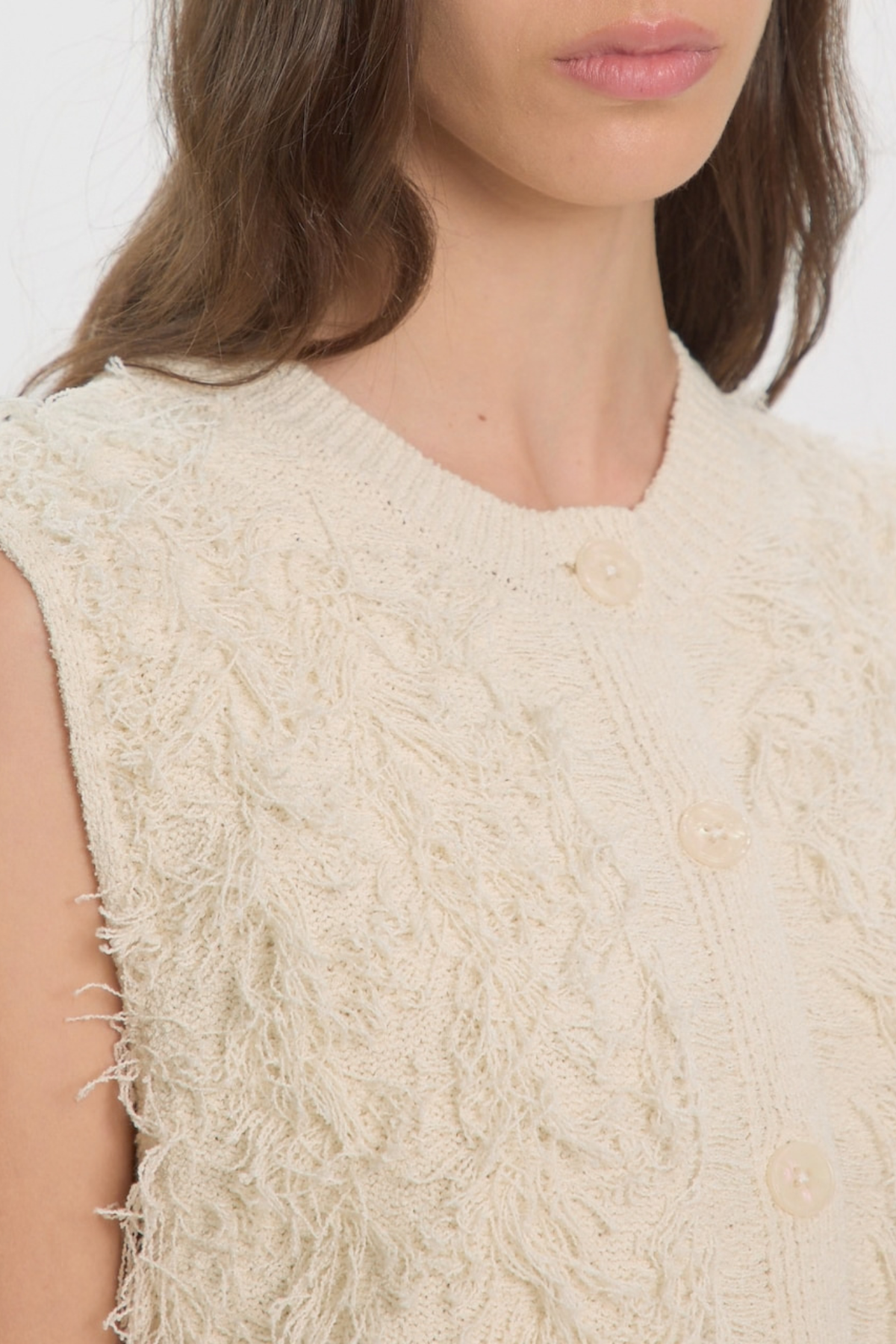 DANI KNIT VEST - CREAM