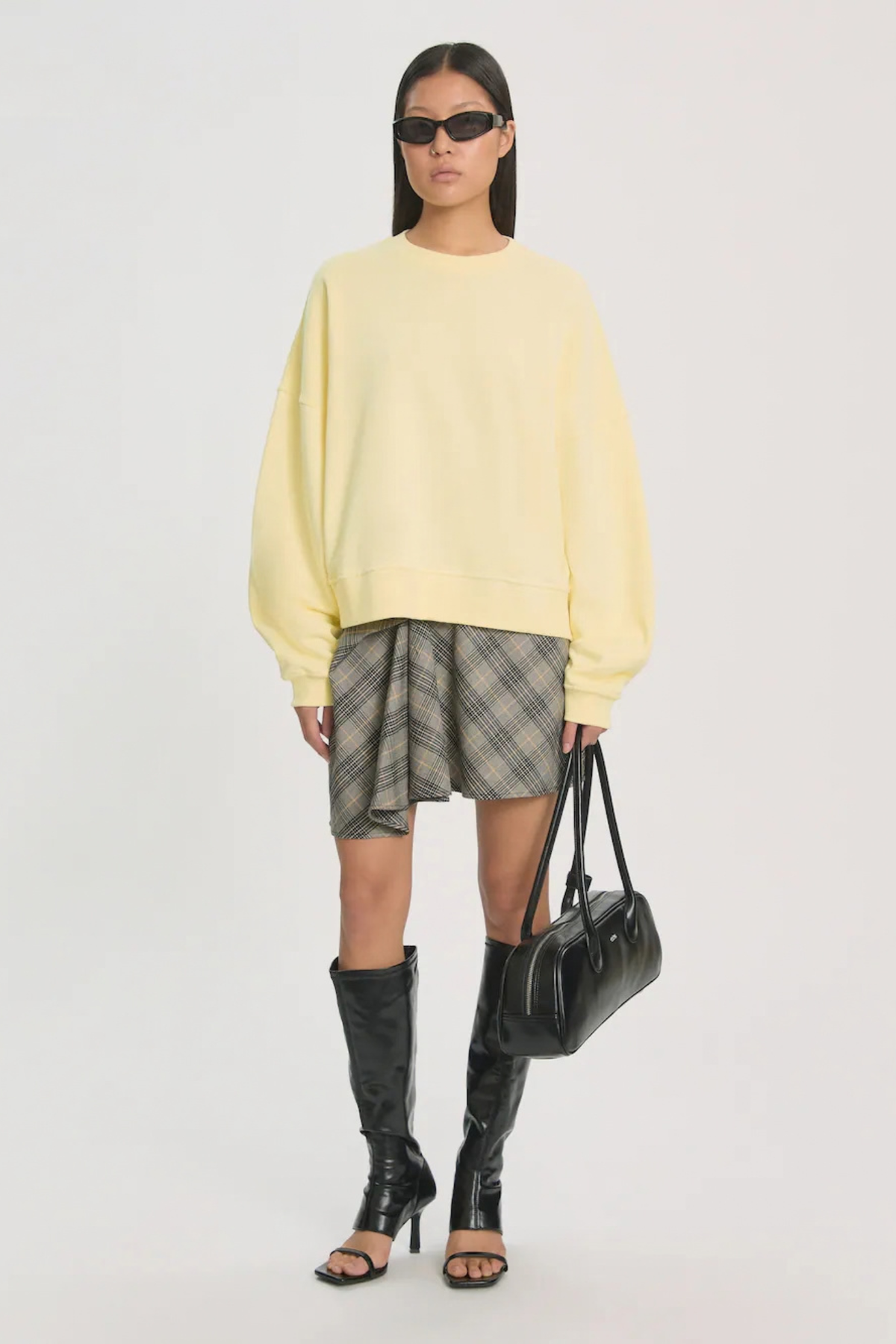 LUDMILA SKIRT - BLACK AND WHITE CHECK