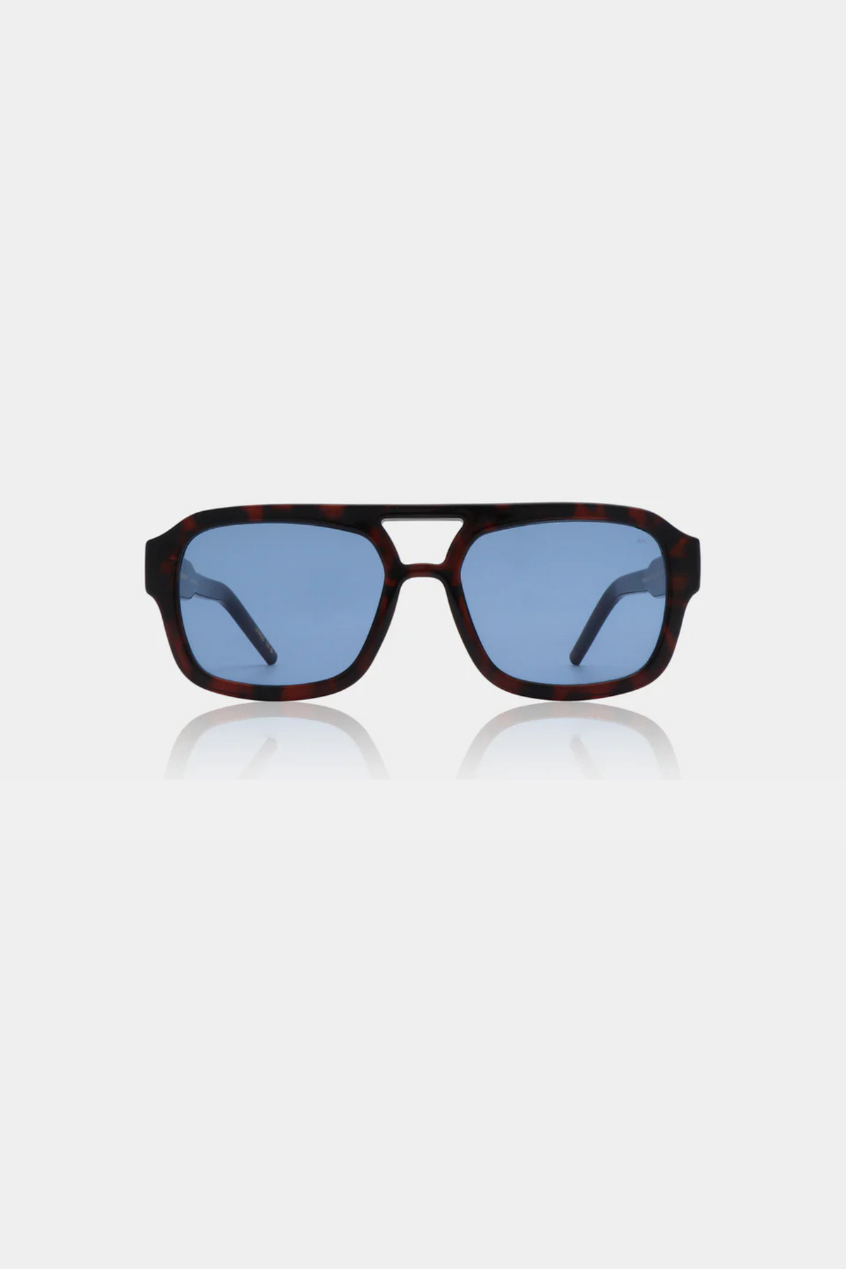 A. Kjaerbede kaya sunglasses in demi tortoise (blue lens). Front view