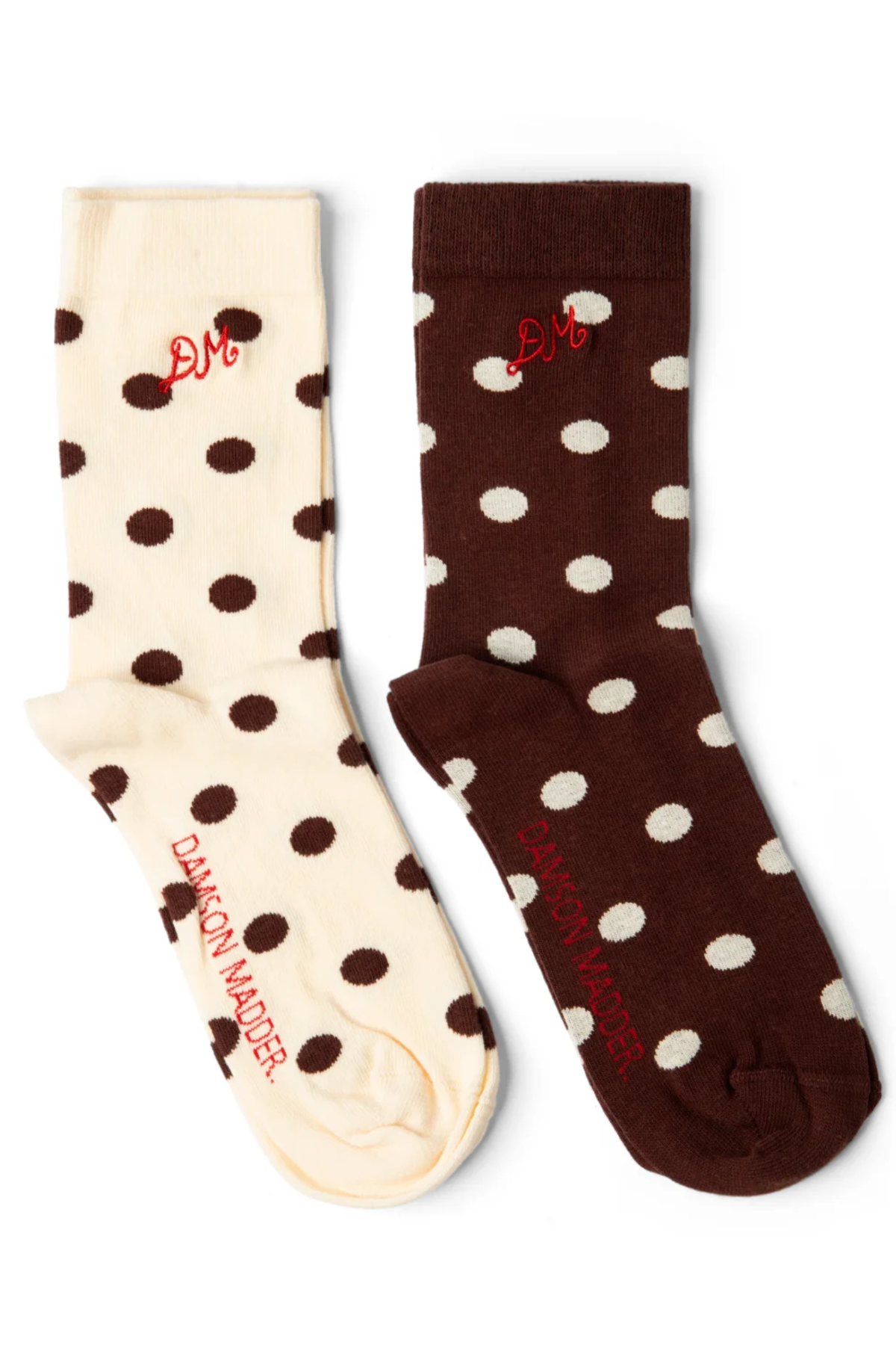 2 PACK SPOT SOCK - CHOC & ECRU SPOT