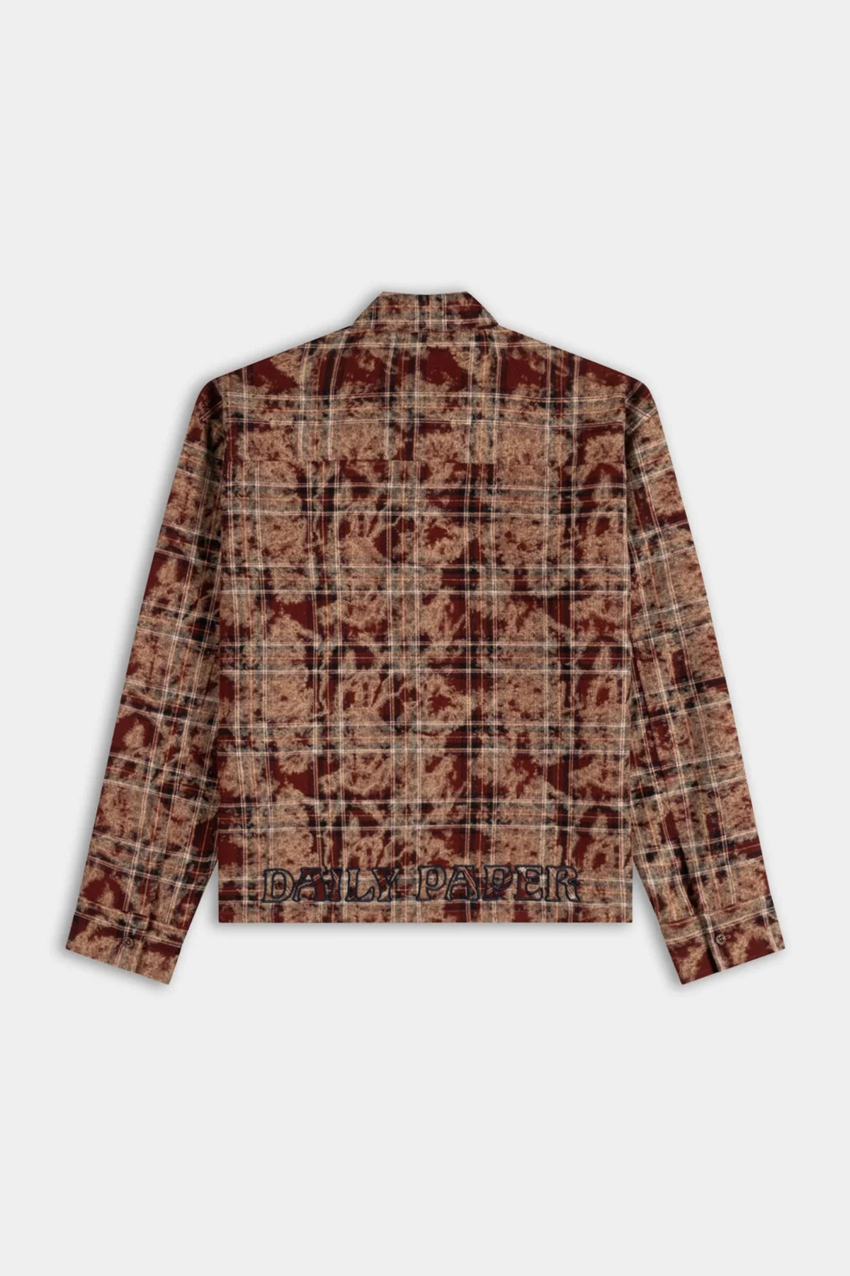 WASHED CHECK LS SHIRT - BURGUNDY