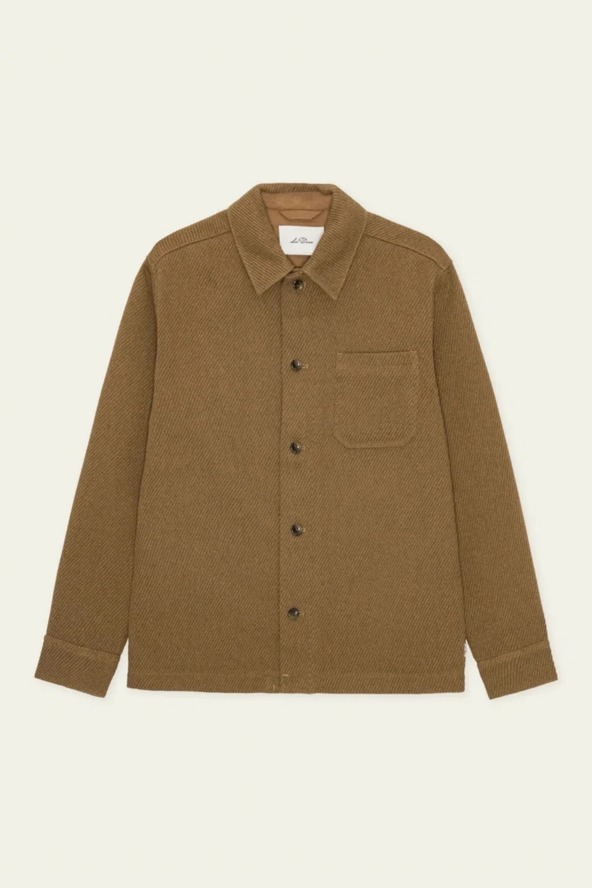 TWILL OVERHEMD VAN WOL - RUBBER BRUIN
