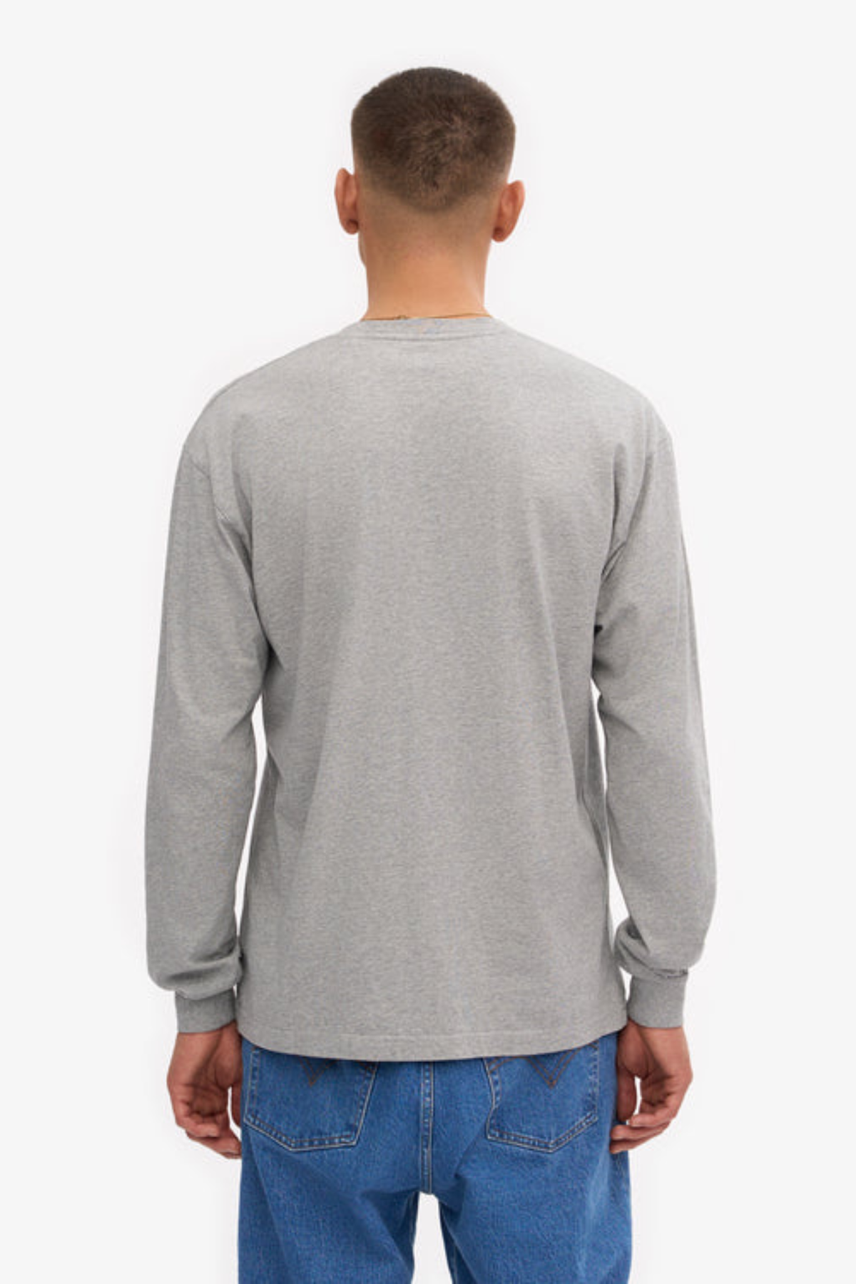 OVERSIZED ORGANIC LS T-SHIRT - HEATHER GREY