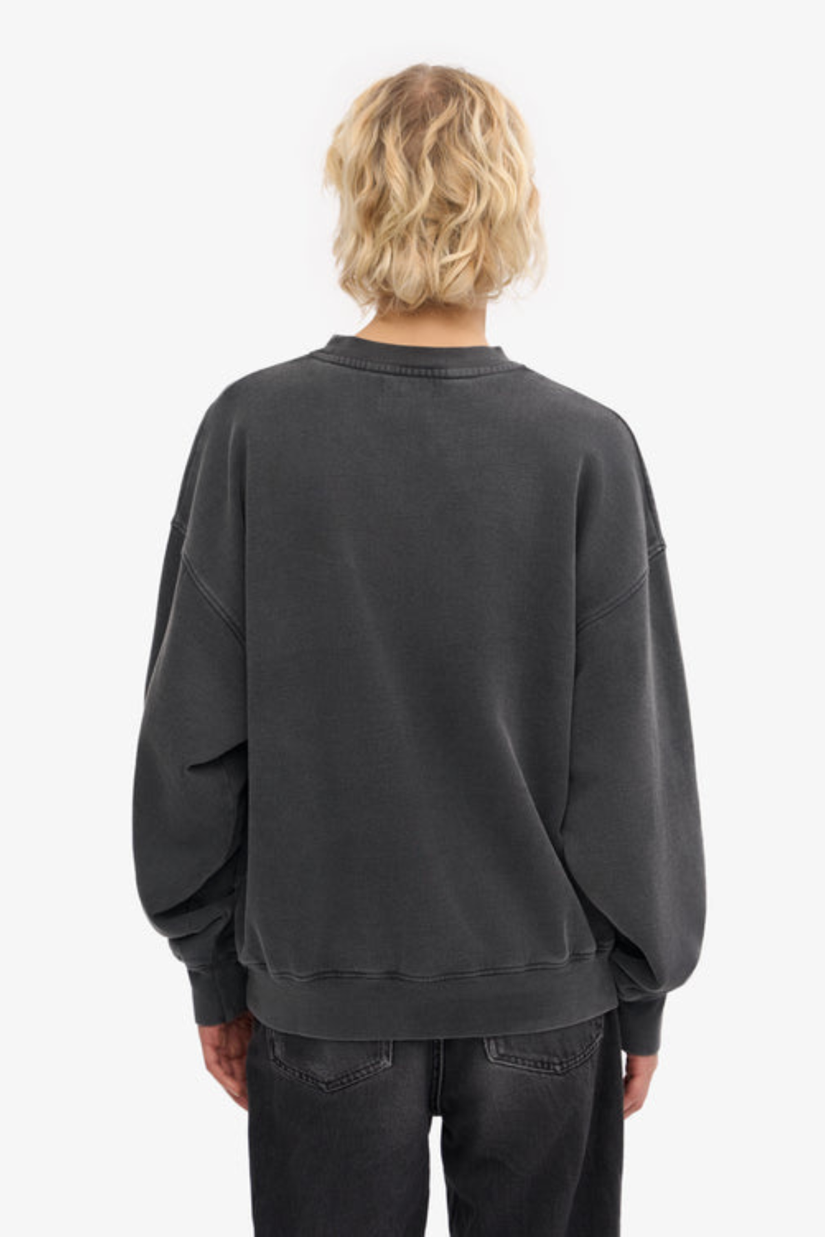 BIOLOGISCHE OVERSIZED TRUI - FADED BLACK