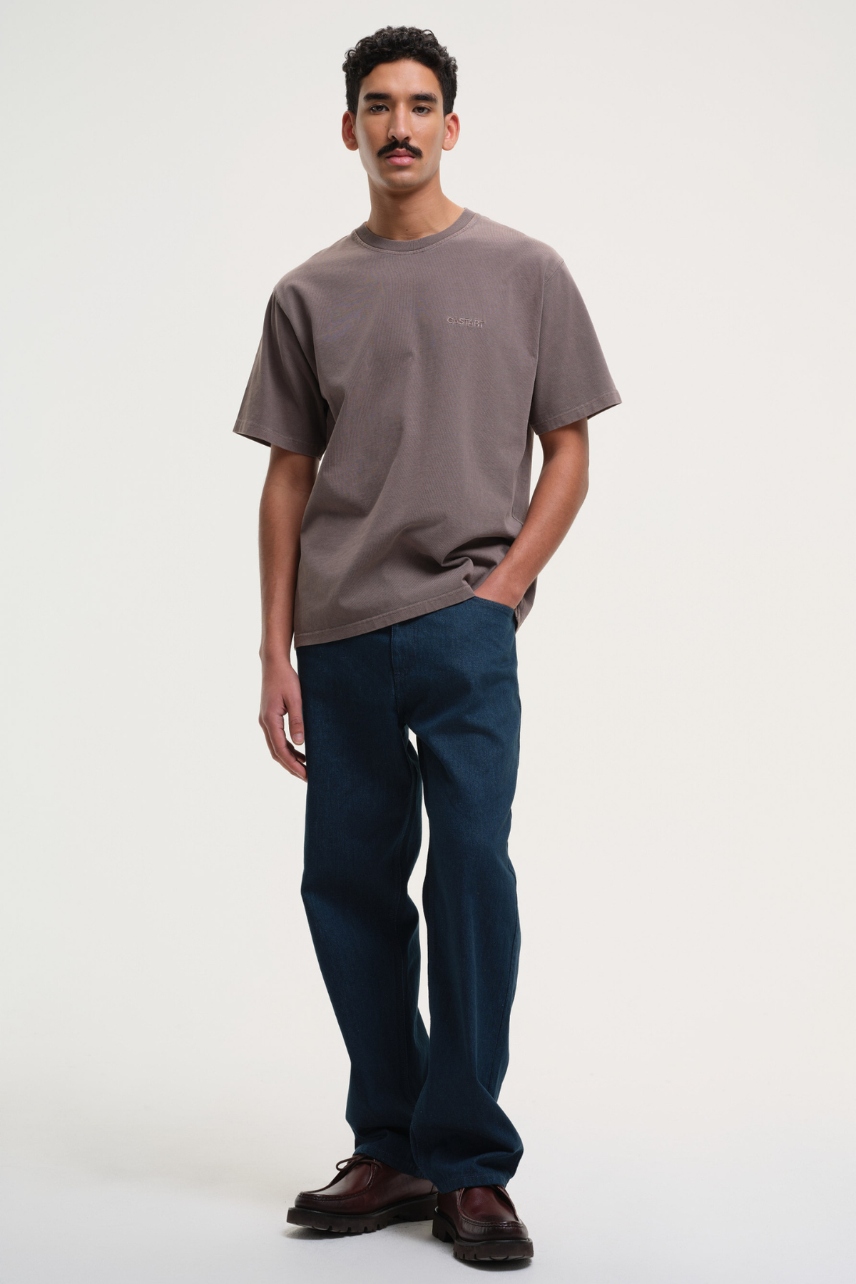 STONEWASH T-SHIRT - DARK BROWN