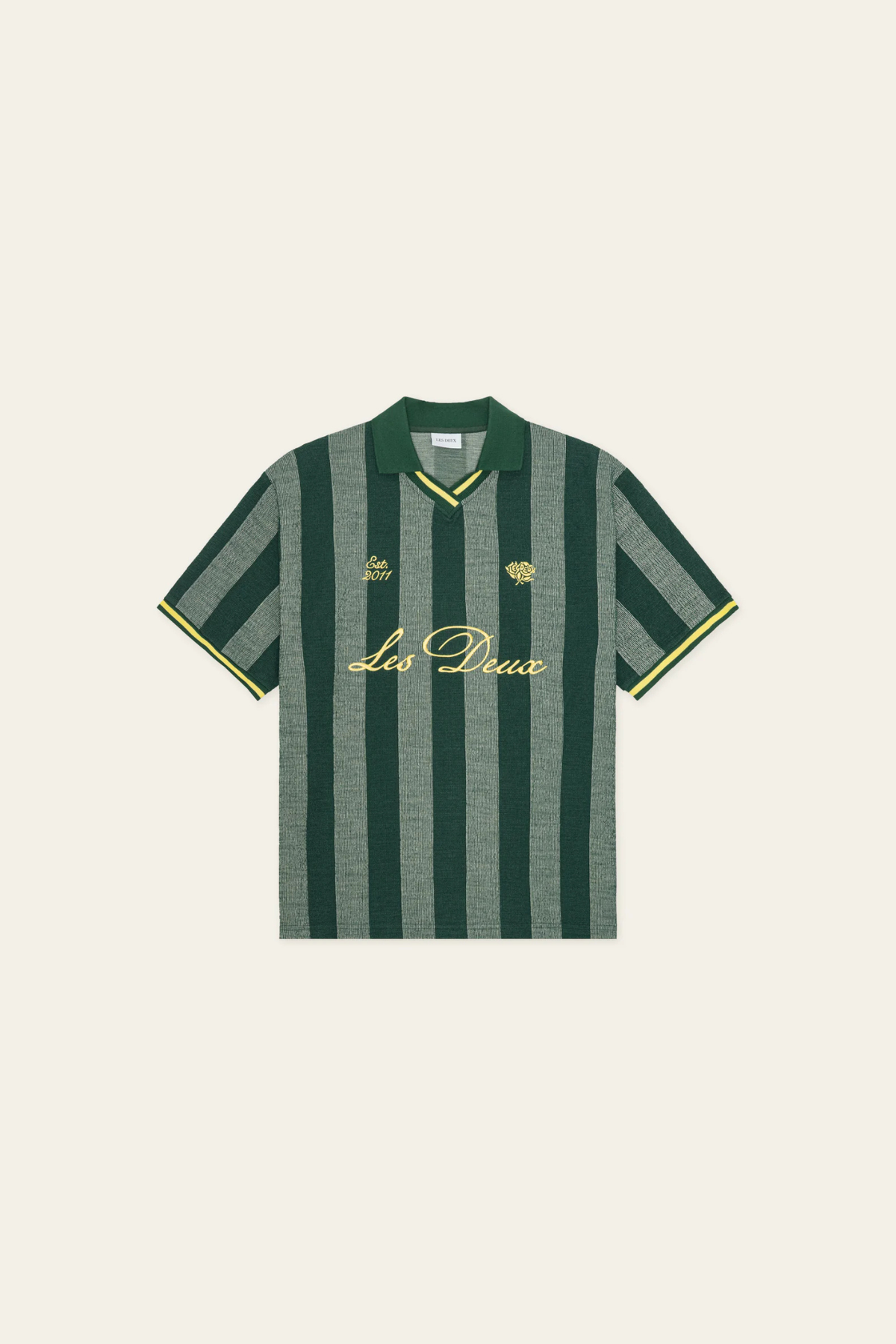 MAILLOT DE FOOTBALL EN JACQUARD À RAYURES - VERT SAPIN