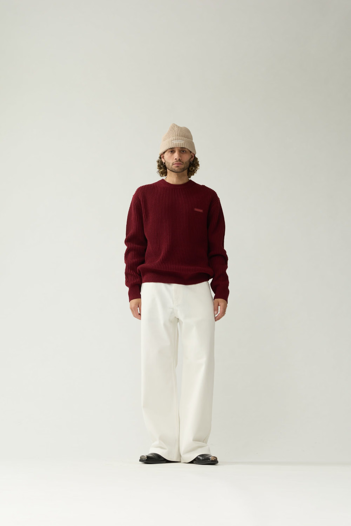 KNITTED CREWNECK - BURGUNDY