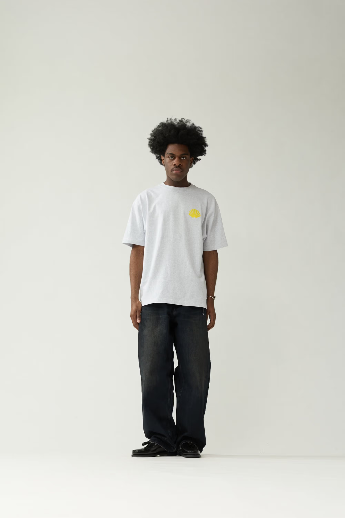 LOGO T-SHIRT - ASH LEMON