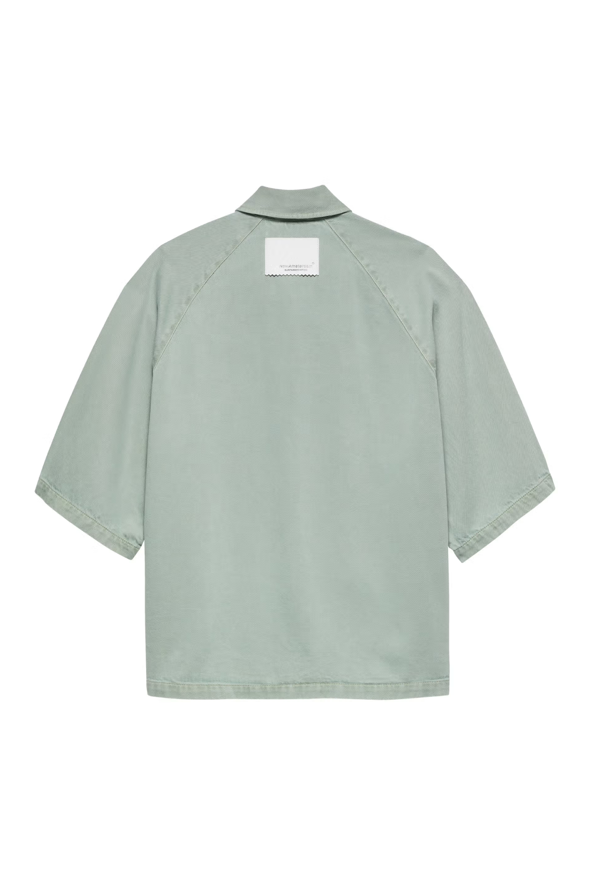 DENIM OVERHEMD MET KORTE MOUWEN - MINT
