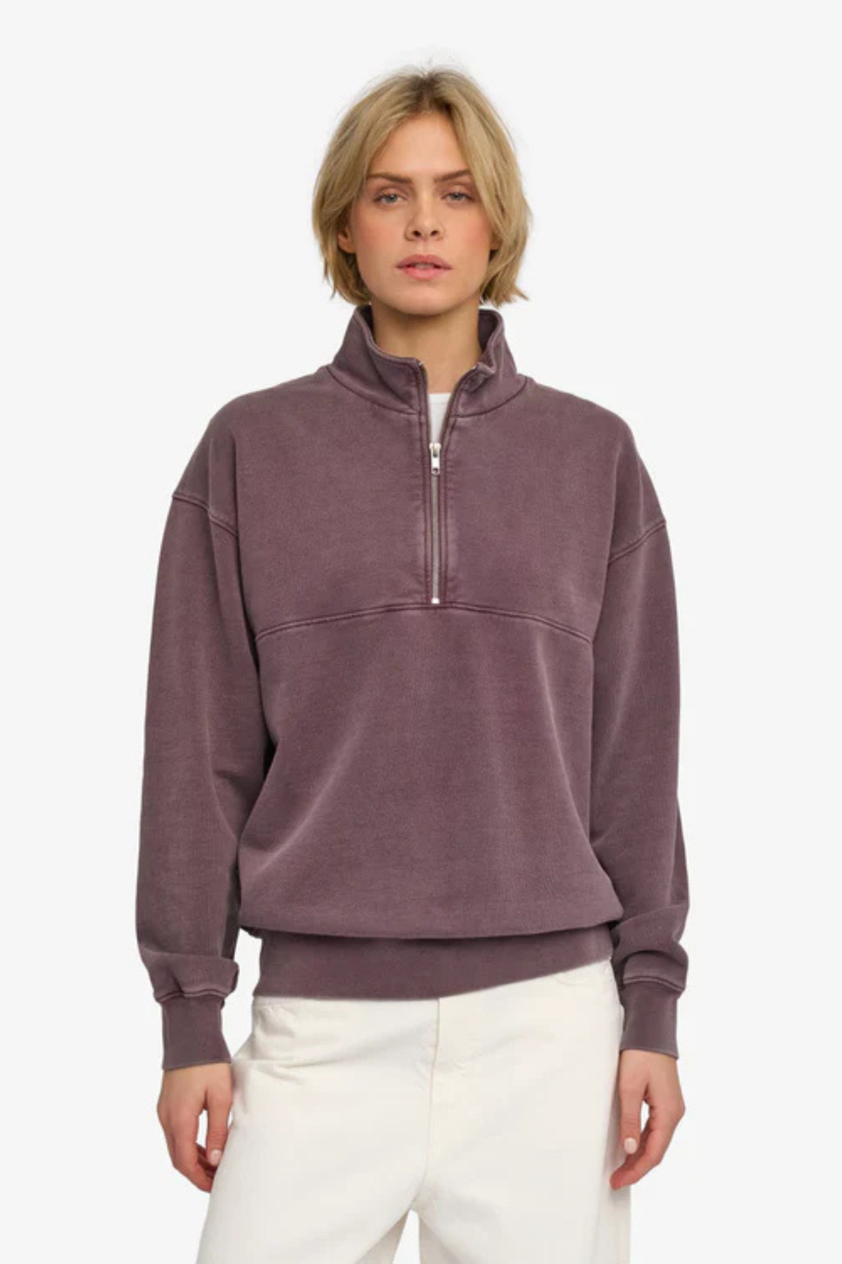 ORGANIC QUARTER ZIP - FADED GRAPE