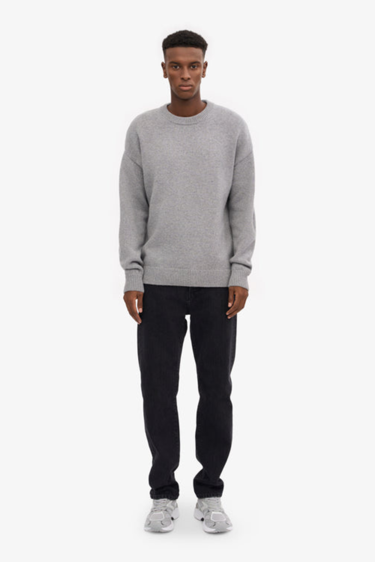 OVERSIZED MERINO WOOL CREW - HEATHER GREY