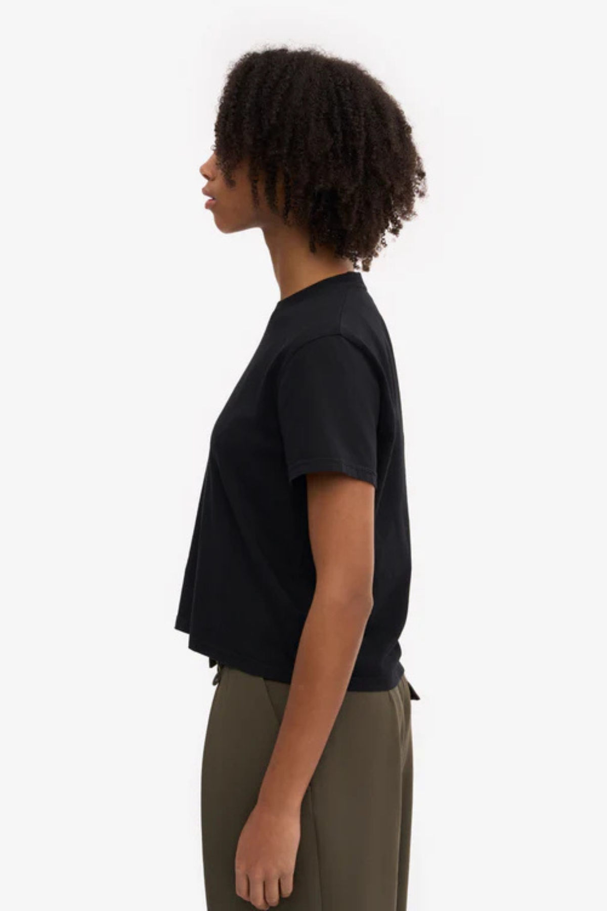 T-SHIRT COURT ET AMPLE EN COTON BIO - NOIR PROFOND