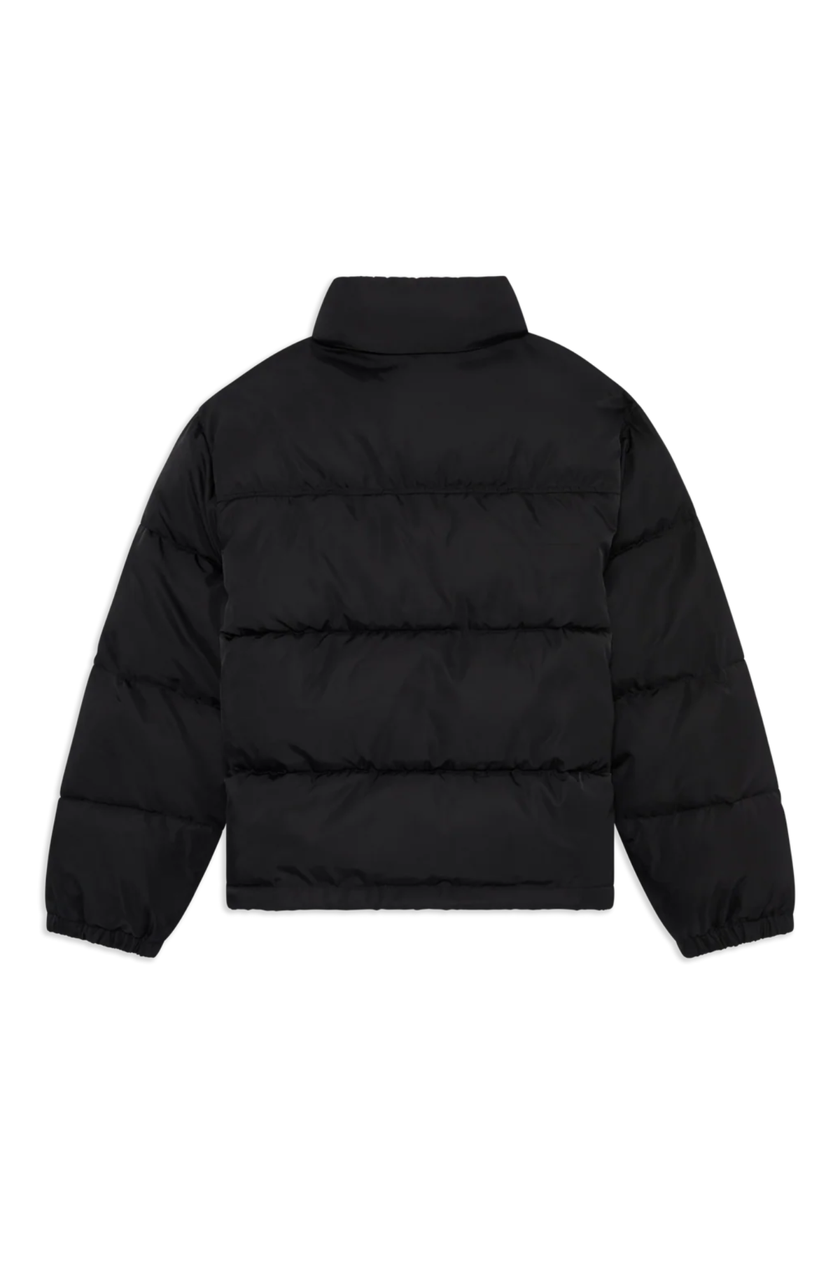 SLOGAN PUFFER JACKET - BLACK