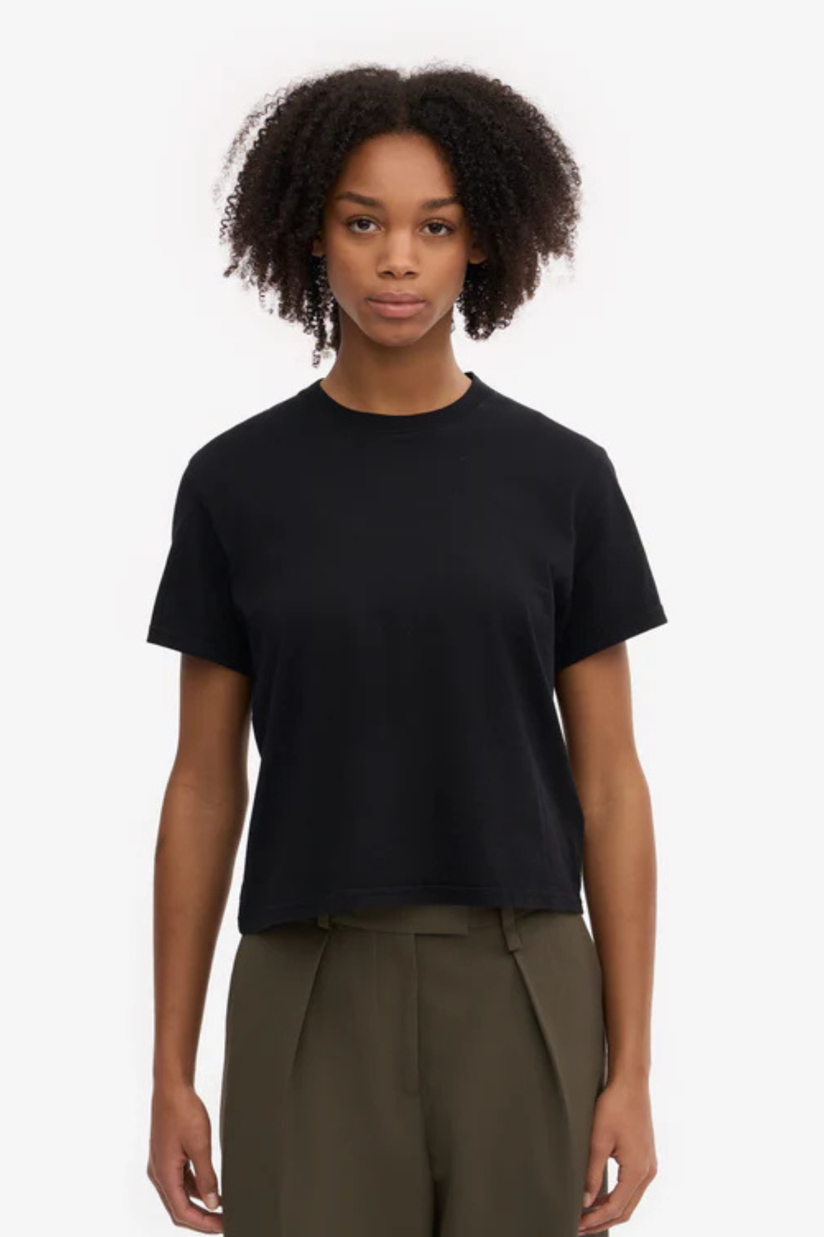 ORGANIC BOXY CROP T-SHIRT - DEEP BLACK