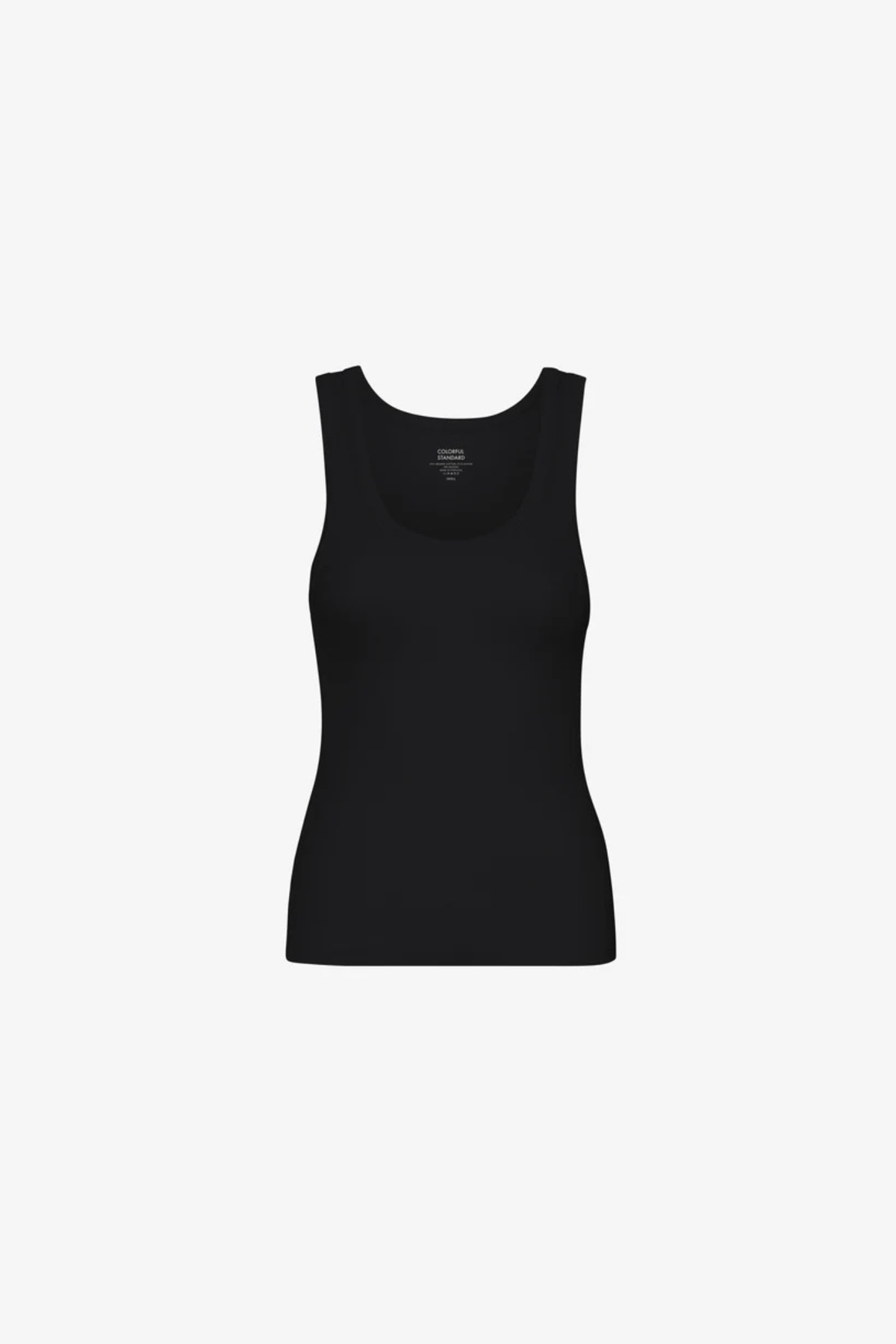 ORGANIC RIB TANK TOP WOMEN - DEEP BLACK