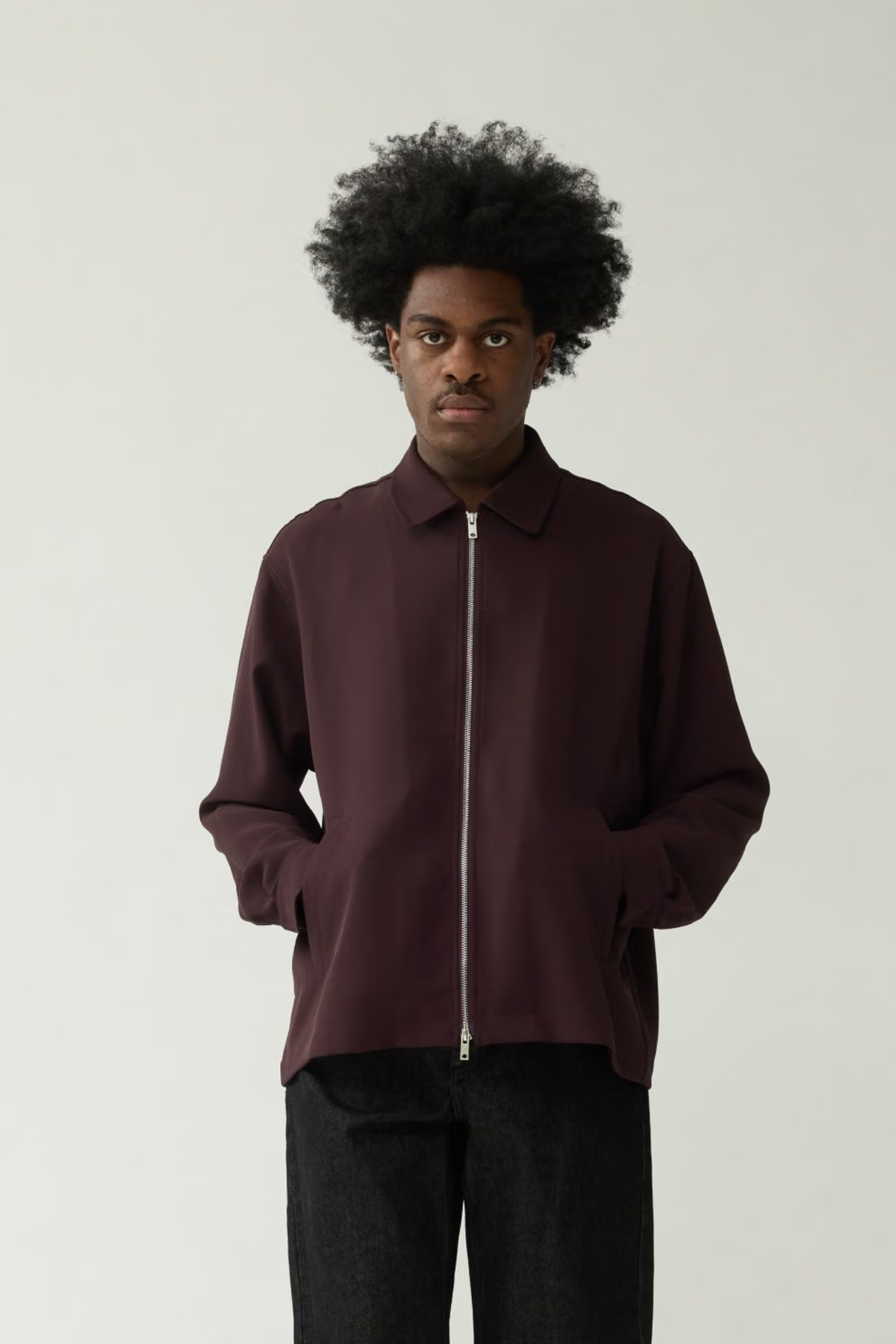 ZIP UP SHIRT - WINE