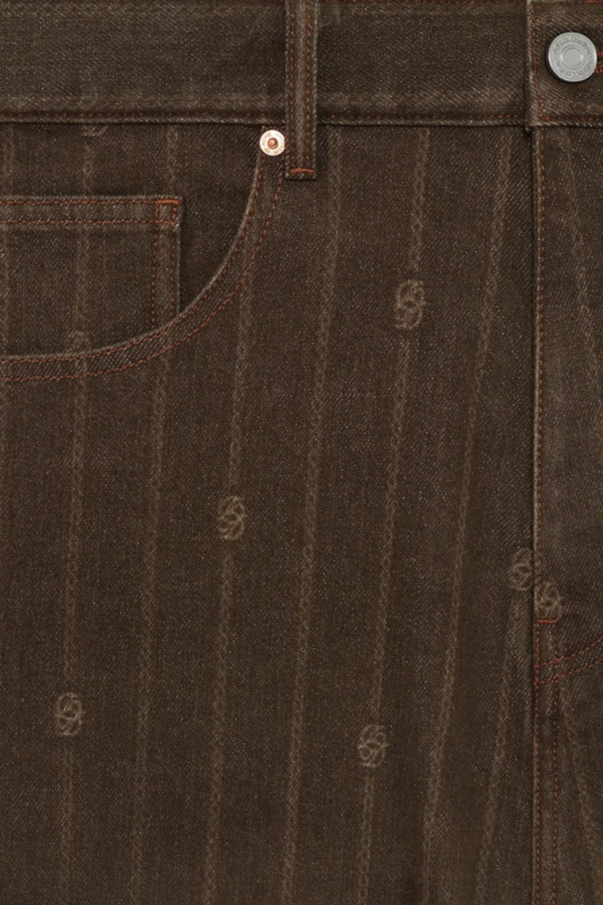 MONOGRAM BAGGY JEANS - BRUIN