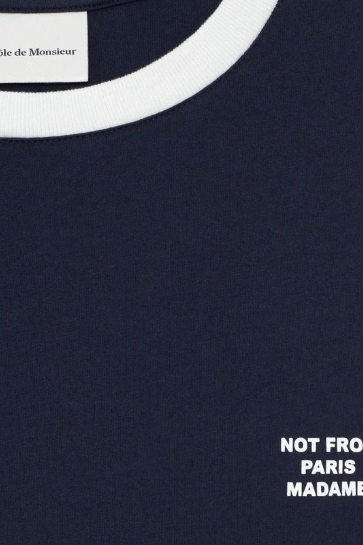 T-SHIRT MET SLOGAN IN CONTRASTKLEUR - MARINEBLAUW