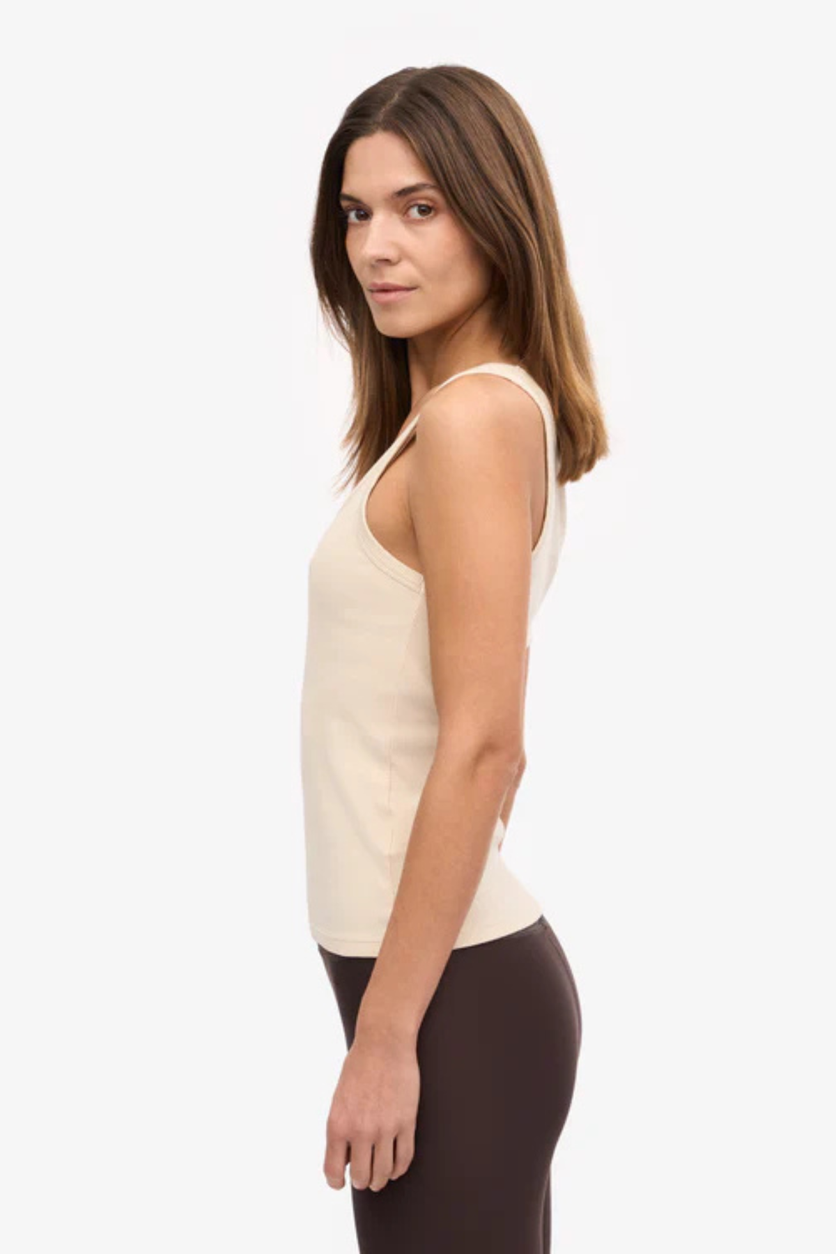 DÉBARDEUR CÔTELÉ BIO FEMME - BLANC IVOIRE