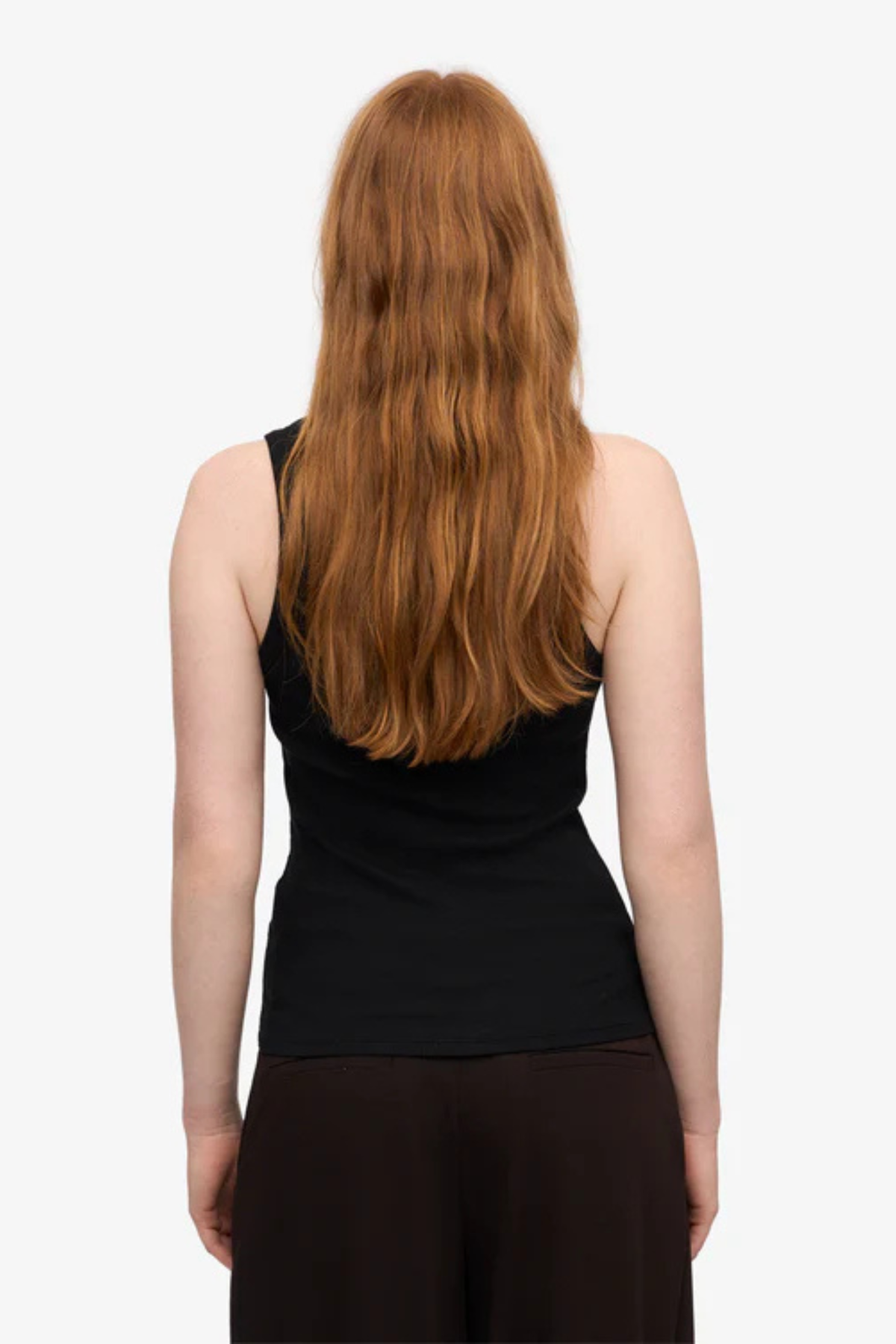 ORGANIC RIB TANK TOP WOMEN - DEEP BLACK