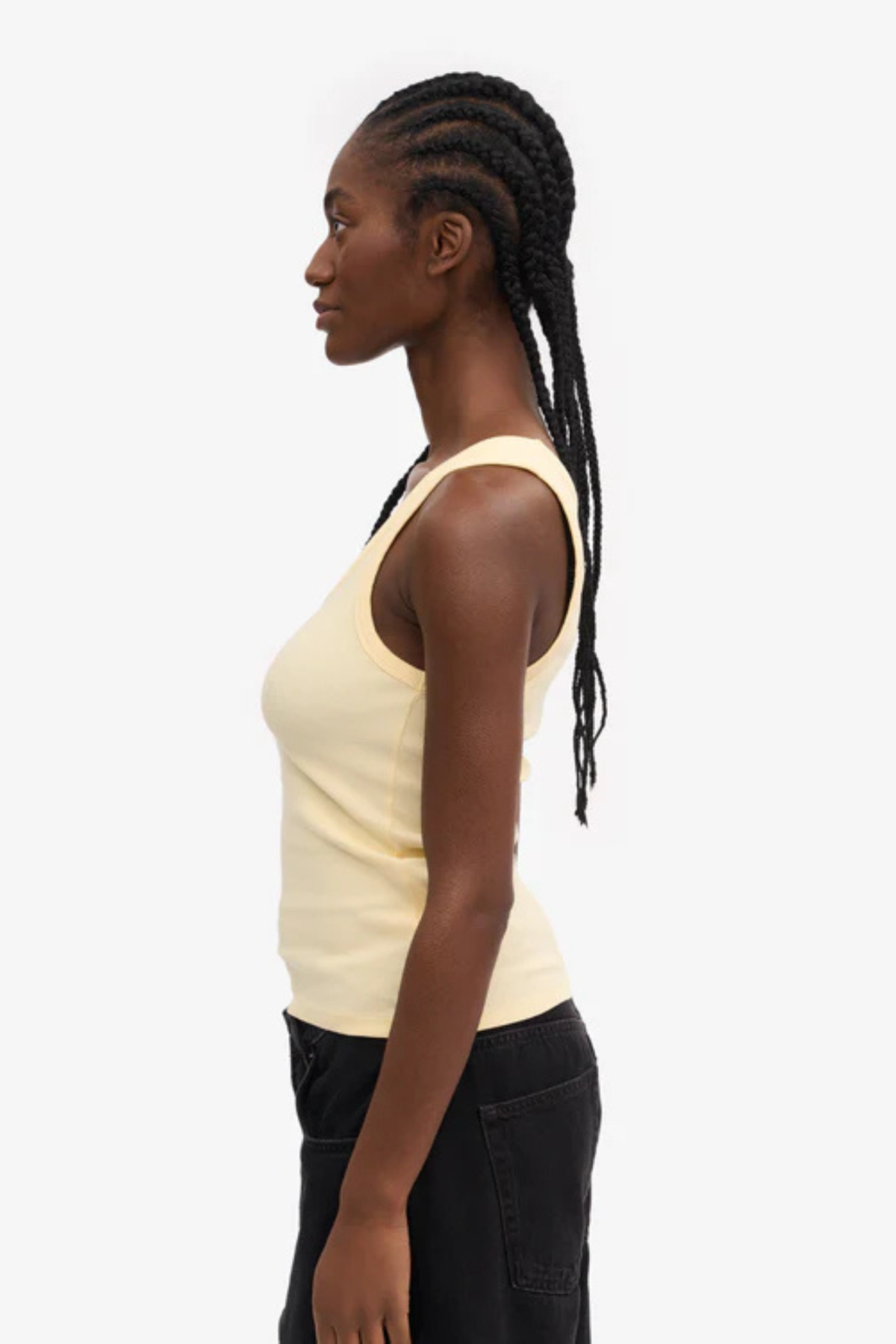 DÉBARDEUR CÔTELÉ BIO FEMME - JAUNE DOUX