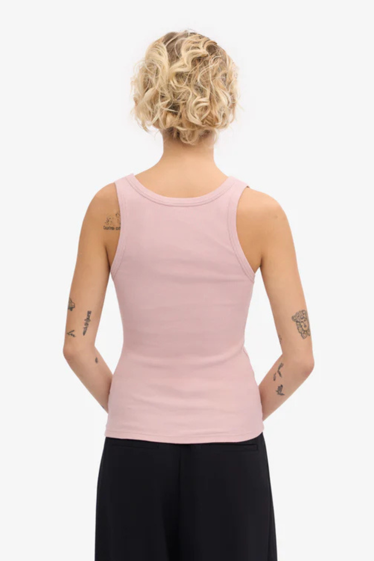 DÉBARDEUR CÔTELÉ EN COTON BIO FEMME - ROSE DÉLAVÉ