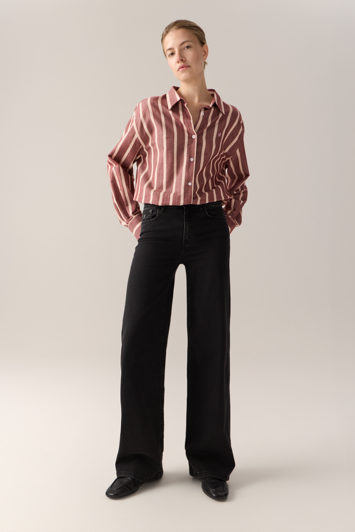 PALAZZO JEANS - BLACK AGED EDGE