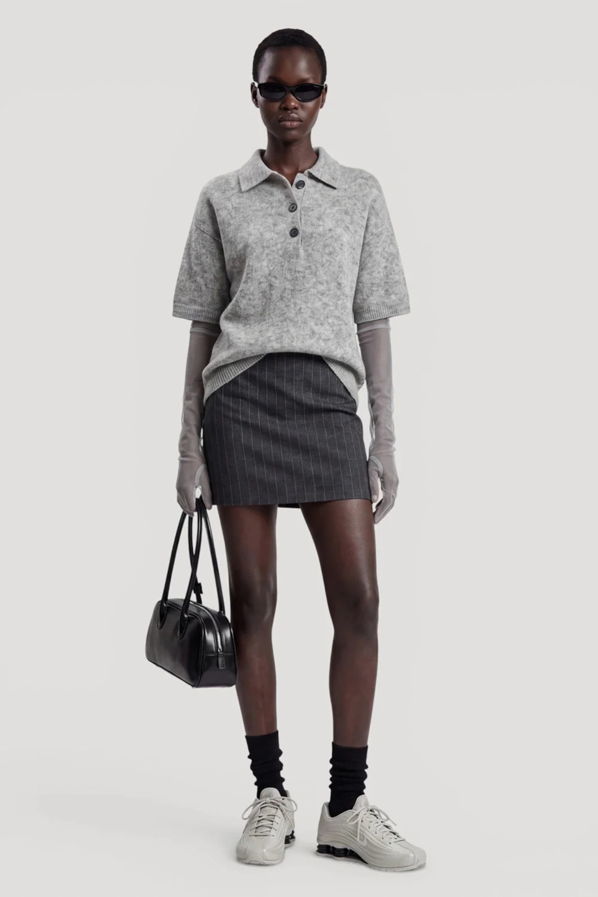 CALLIE POLO SHIRT - LIGHT GREY