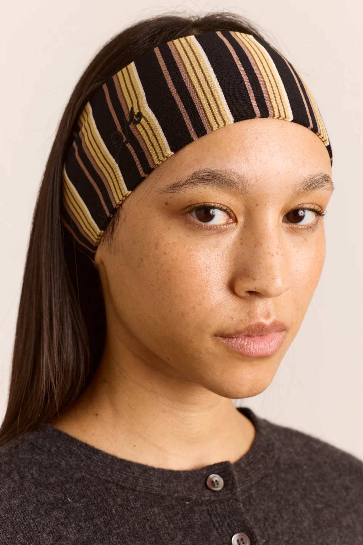 STRIPE HEADBAND - CHESTNUT