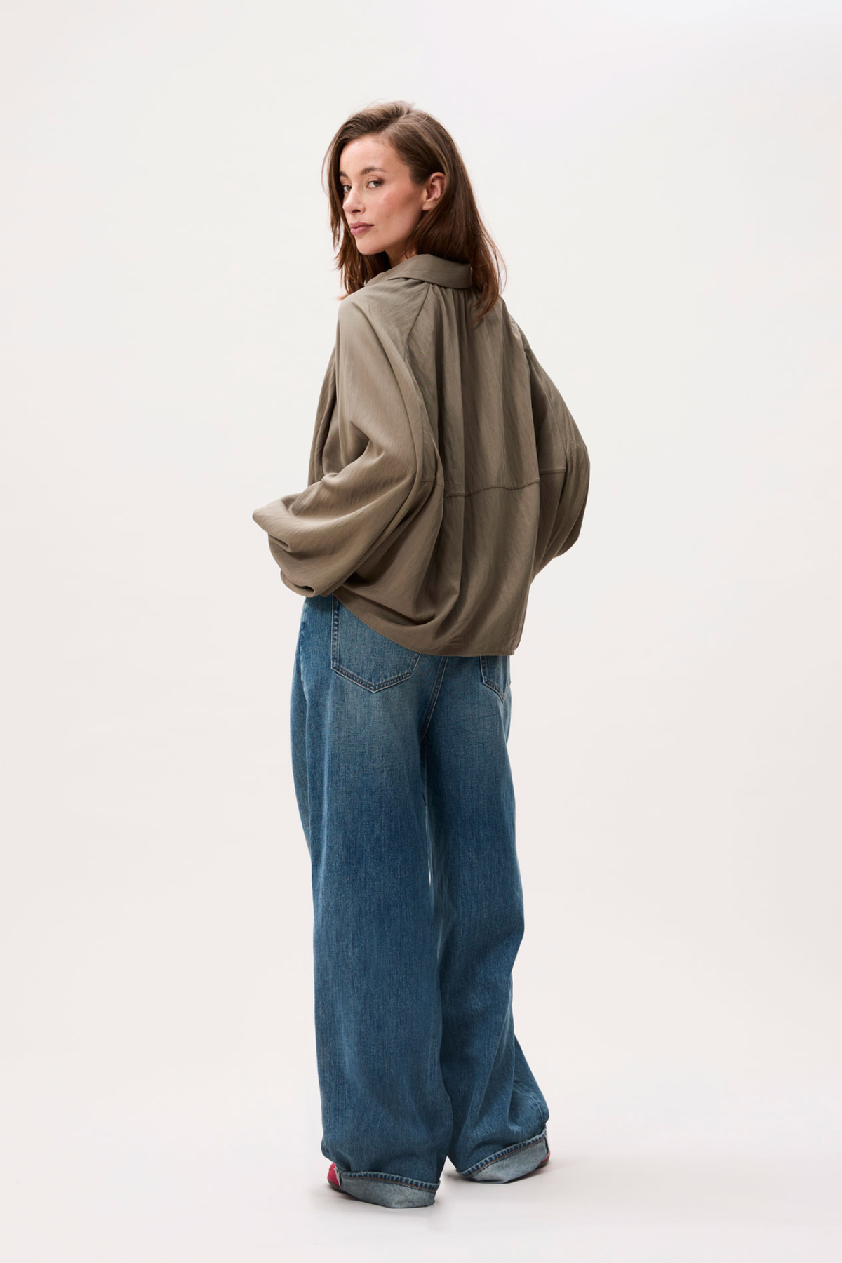 DRAPÉ-BLOUSE - KEVERGROEN